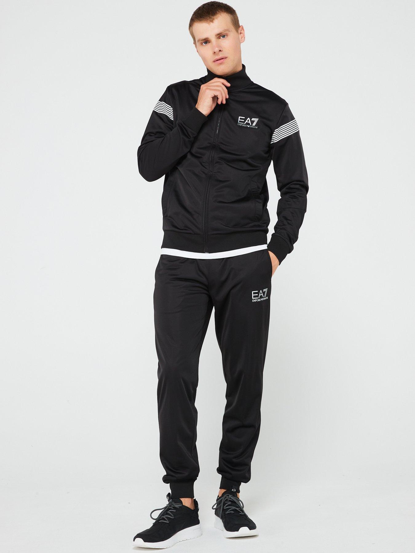 7 Lines Zip Through Tracksuit Black