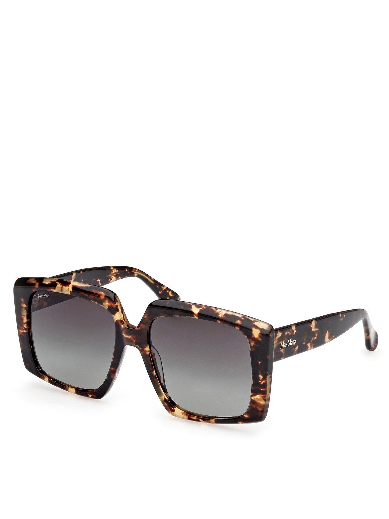 undefined Dark Havana Geometric Sunglasses