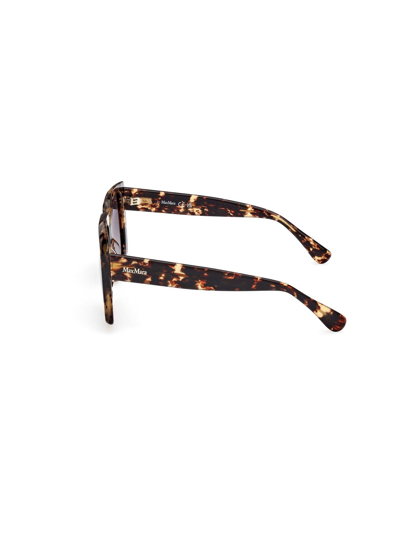  image of max-mara-dark-havana-geometric-sunglasses
