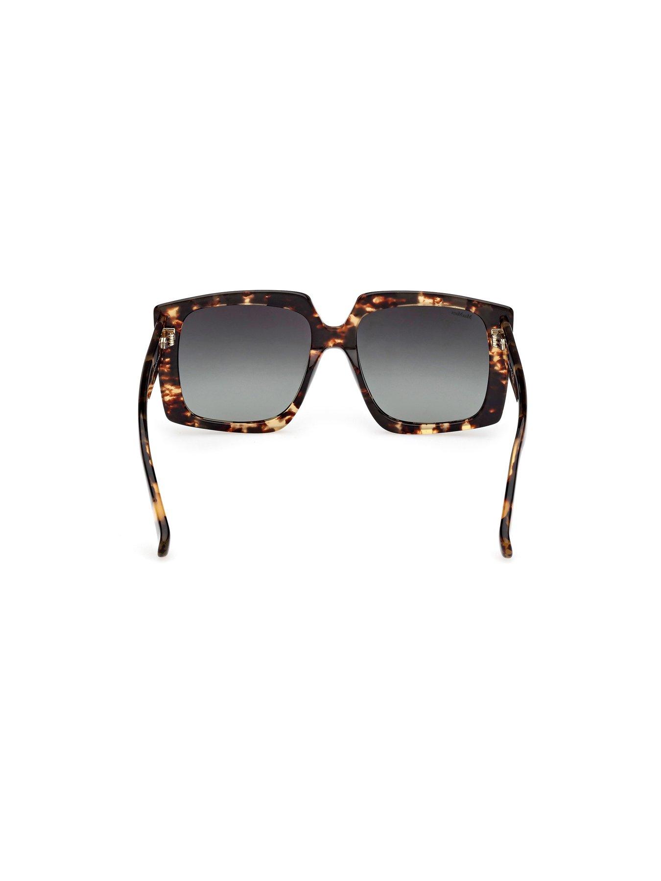  image of max-mara-dark-havana-geometric-sunglasses