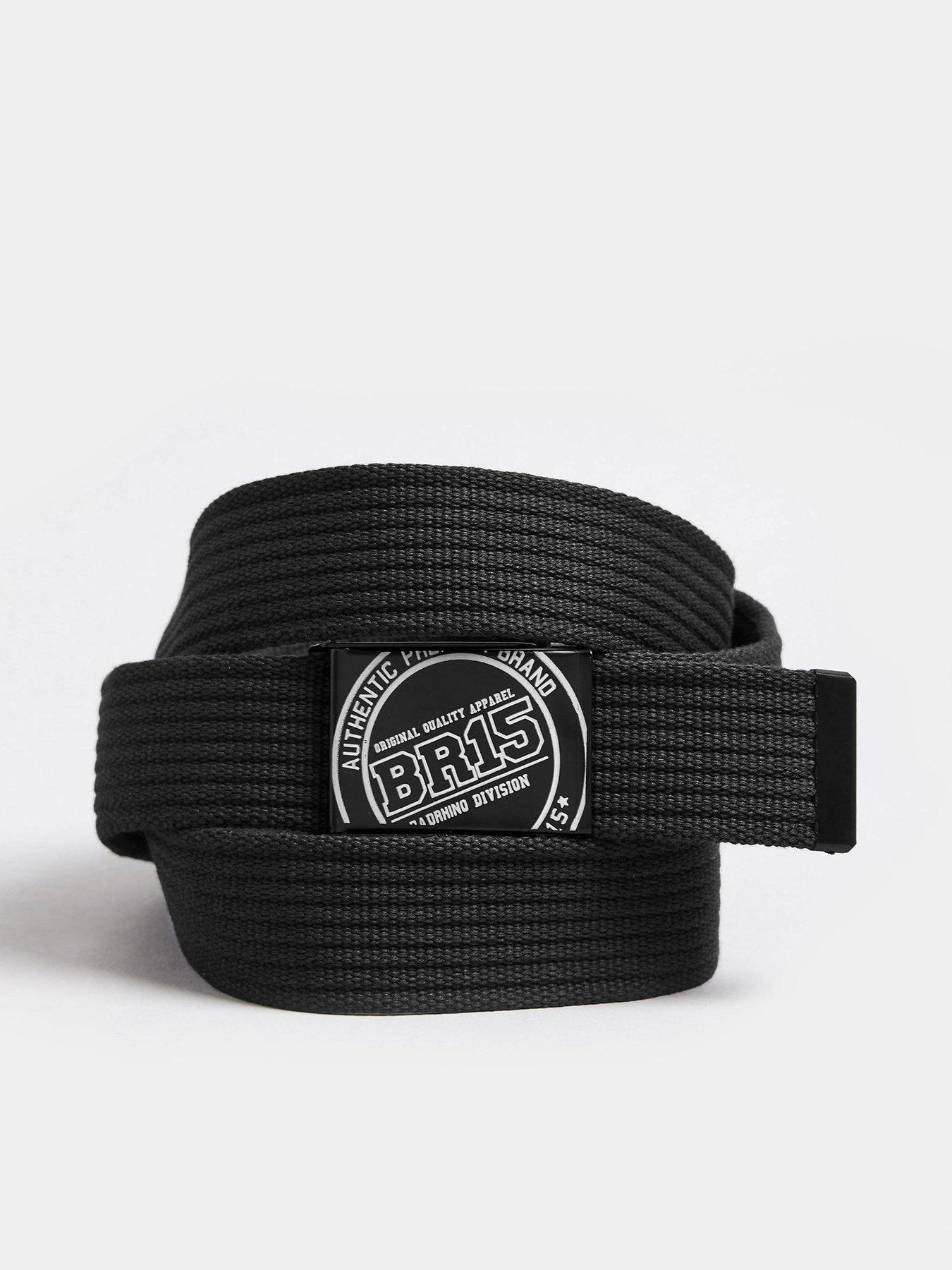 undefined Ribbed Webbing Belt Black