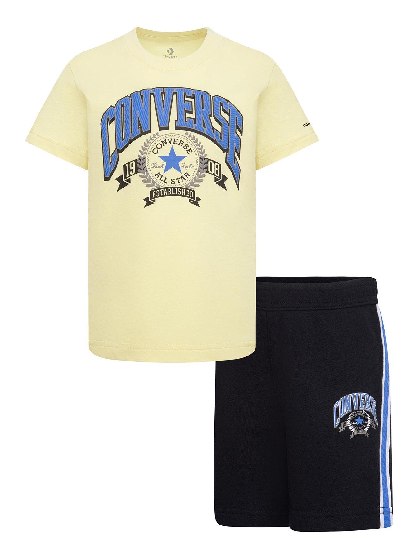 Converse Kids Boys Retro Club T shirt And Shorts Set Navy littlewoods