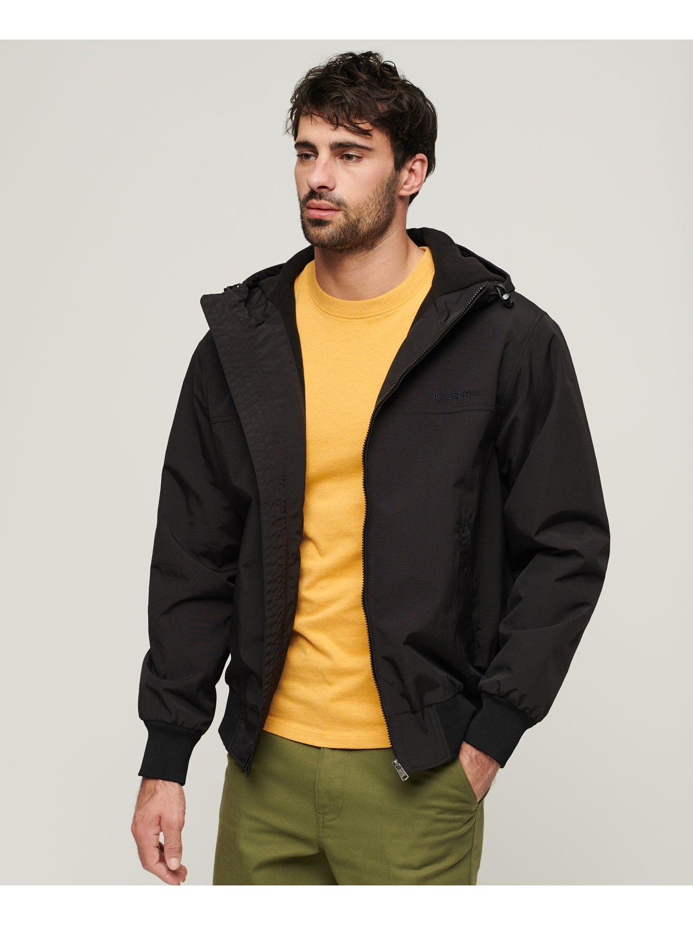  image of superdry-surplus-nylon-hooded-bomber-jacket-black