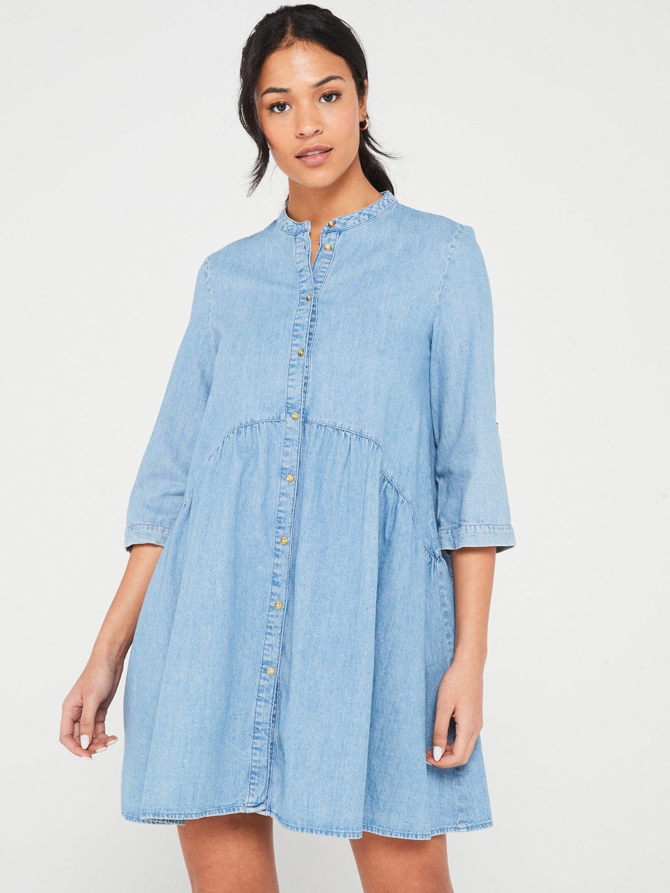 undefined Denim Dress - Light Blue