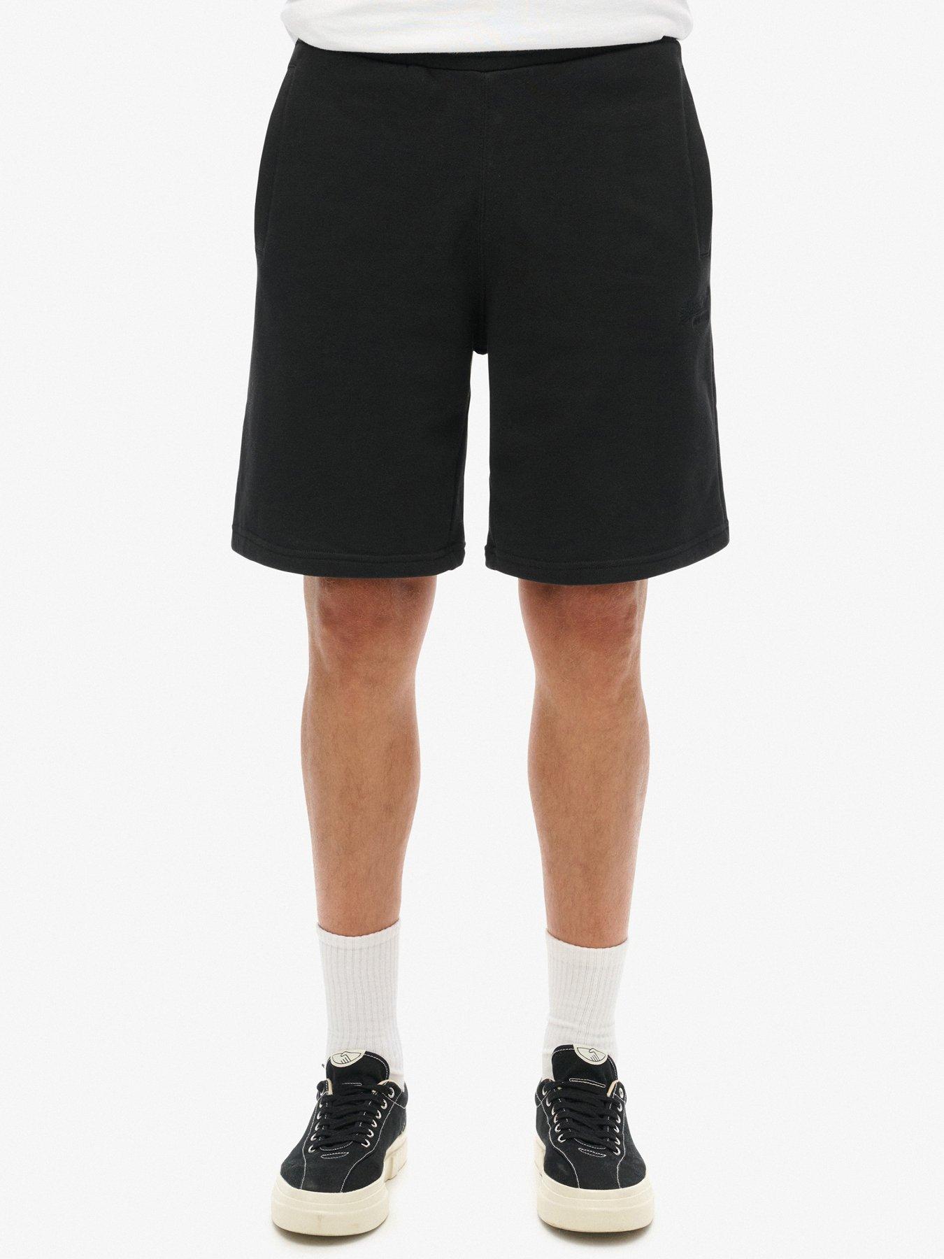 front image of superdry-essential-logo-jersey-shorts-black