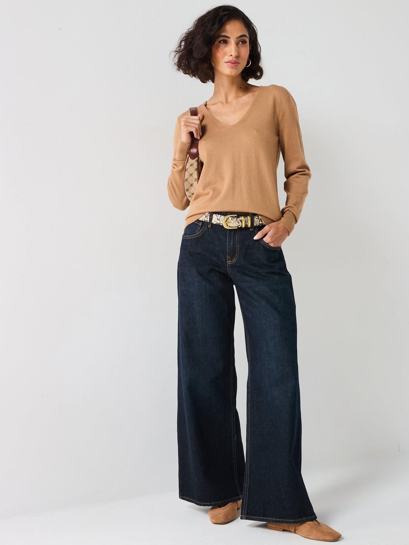  image of everyday-v-neck-knitted-jumper-neutral
