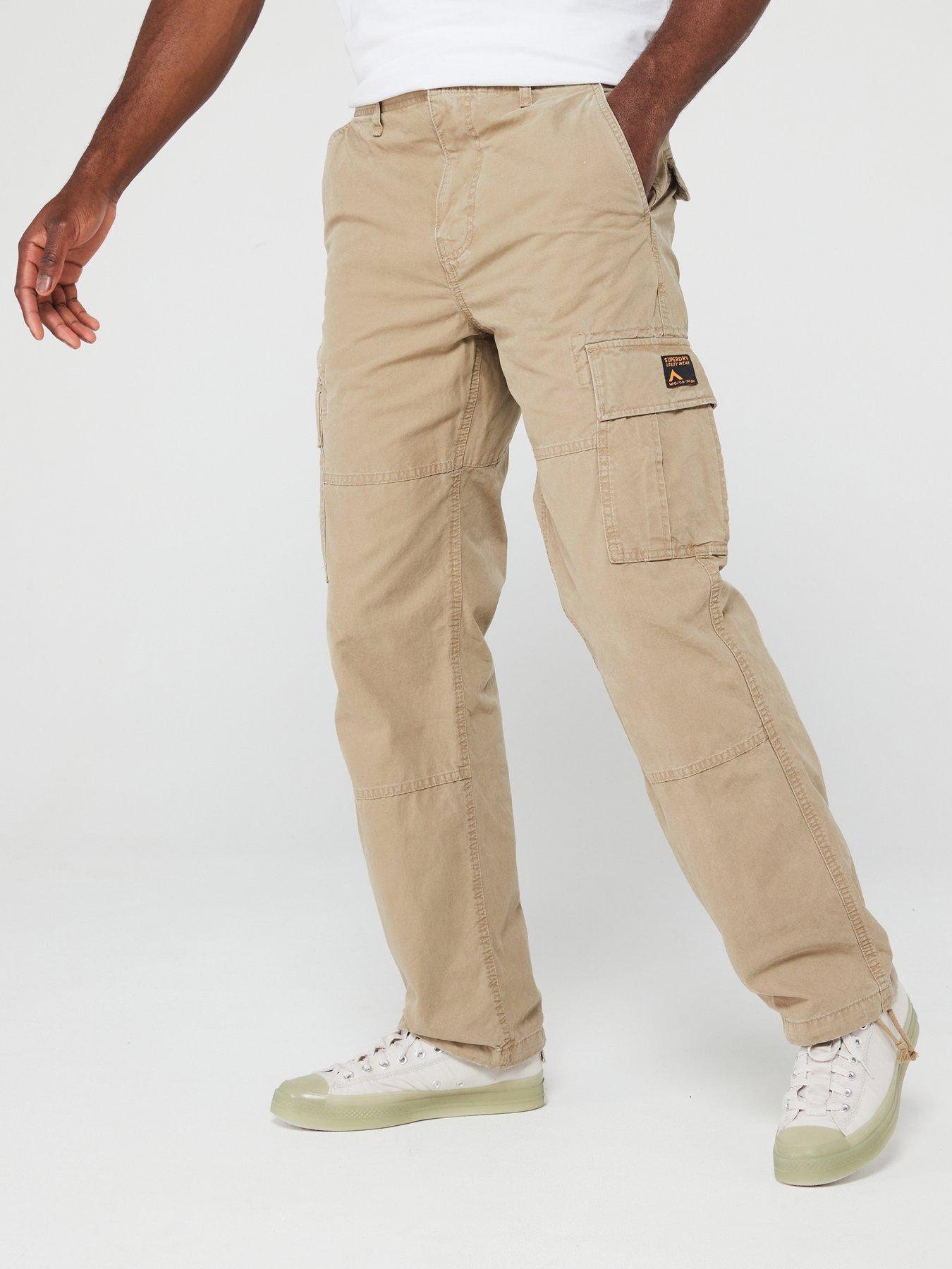 Image 1 of 6 of Superdry Baggy Cargo Trousers - Beige