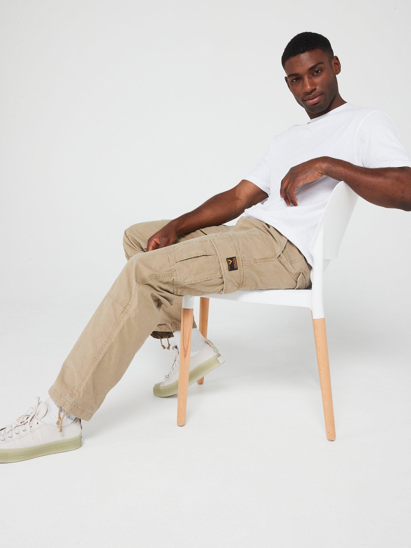 Image 4 of 6 of Superdry Baggy Cargo Trousers - Beige