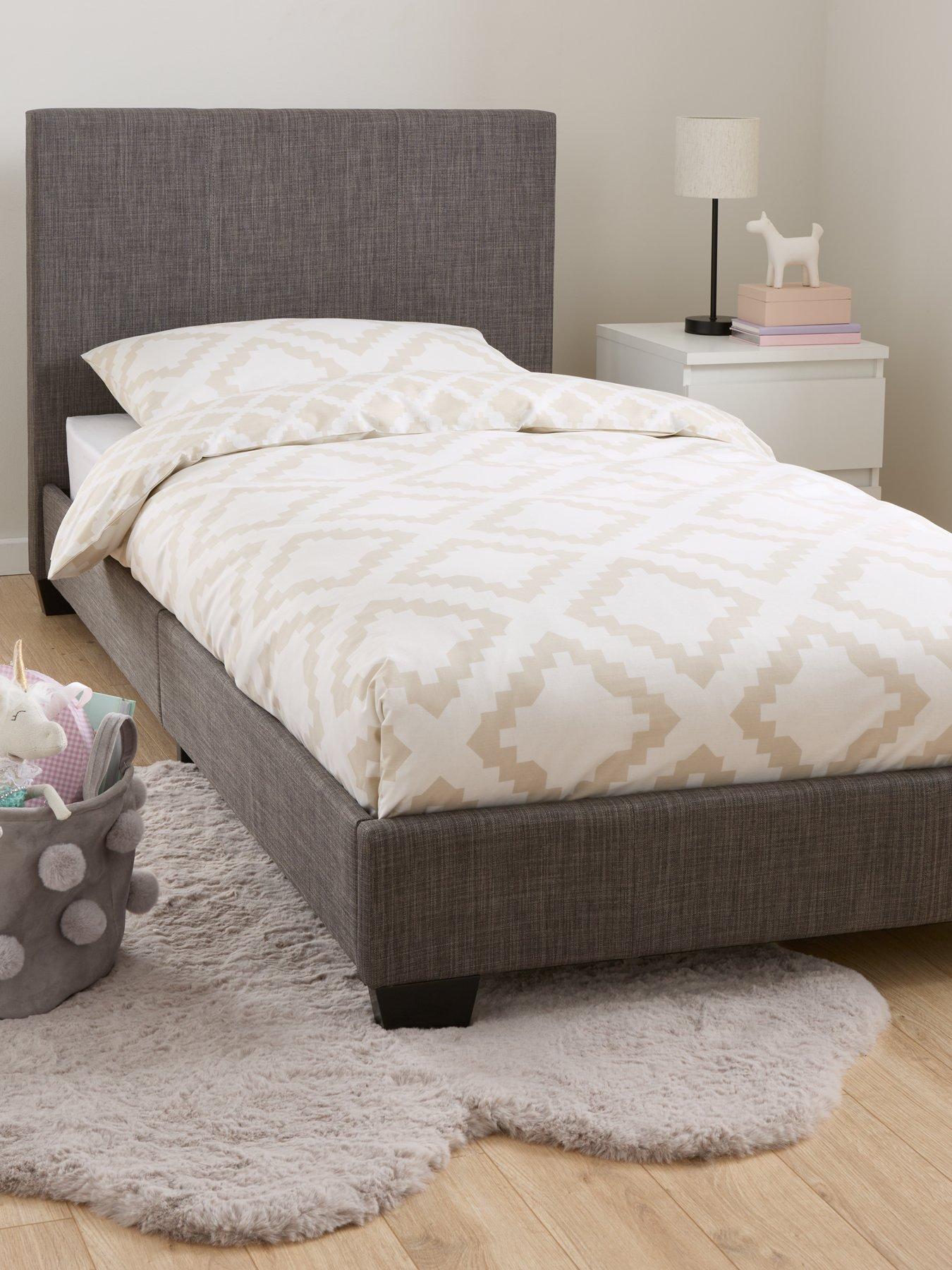 The Very Collection Riley Fabric Single Bed Frame with Mattress Options (Buy  &  SAVE!) - Dark Grey - FSC® Certified
