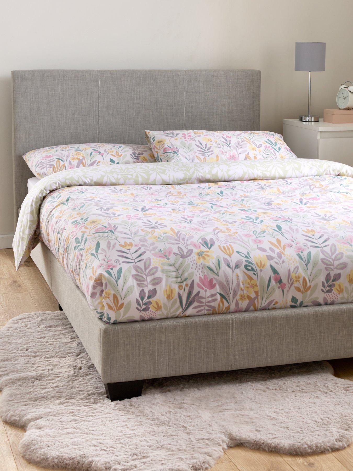 Very Home Riley Fabric Small Double Bed Frame with Mattress Options (Buy  &  SAVE!) - Light Grey