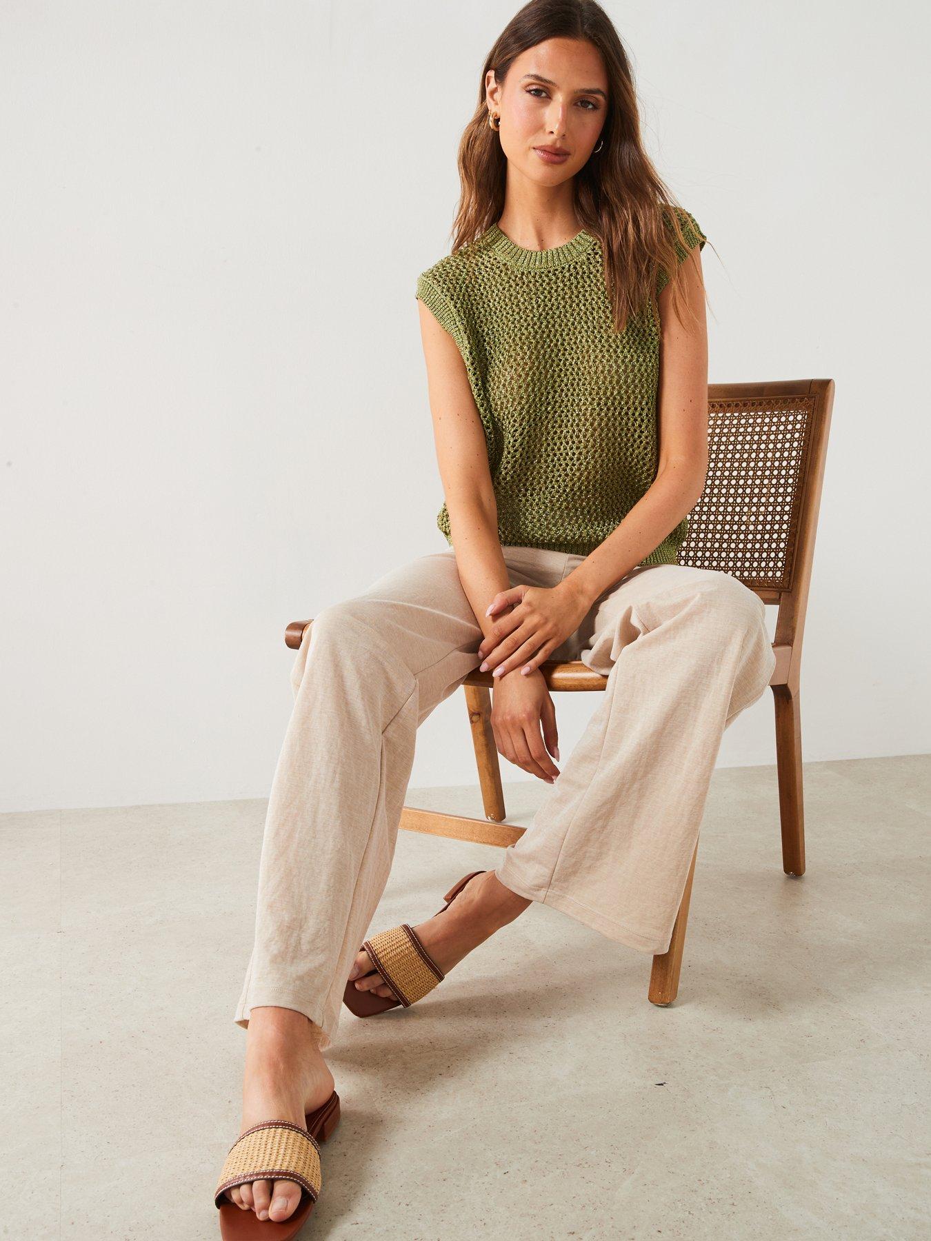 Image 6 of 6 of Only Glitter Knitted Top - Green