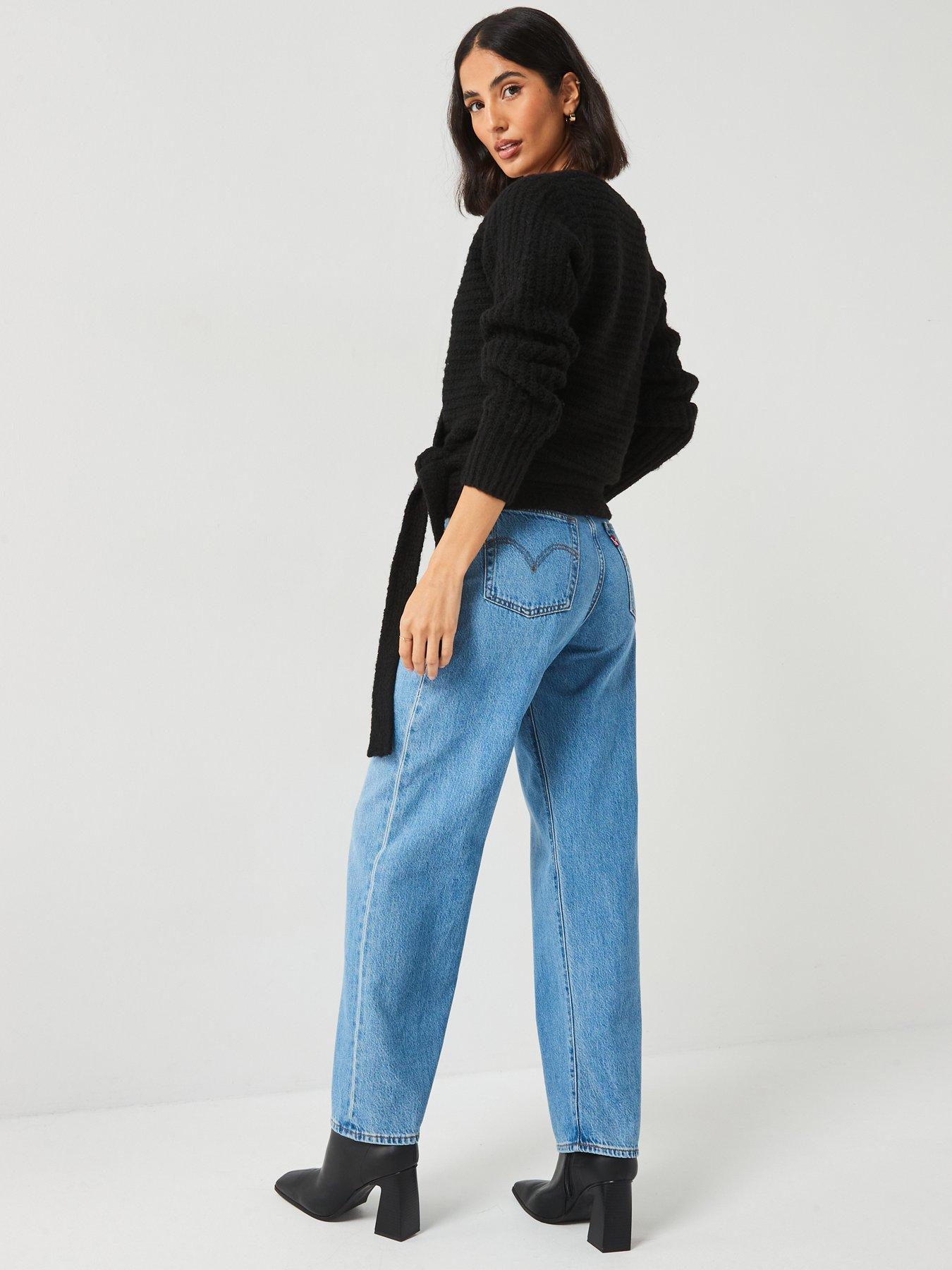  image of v-by-very-knitted-wrap-textured-cardigan-black