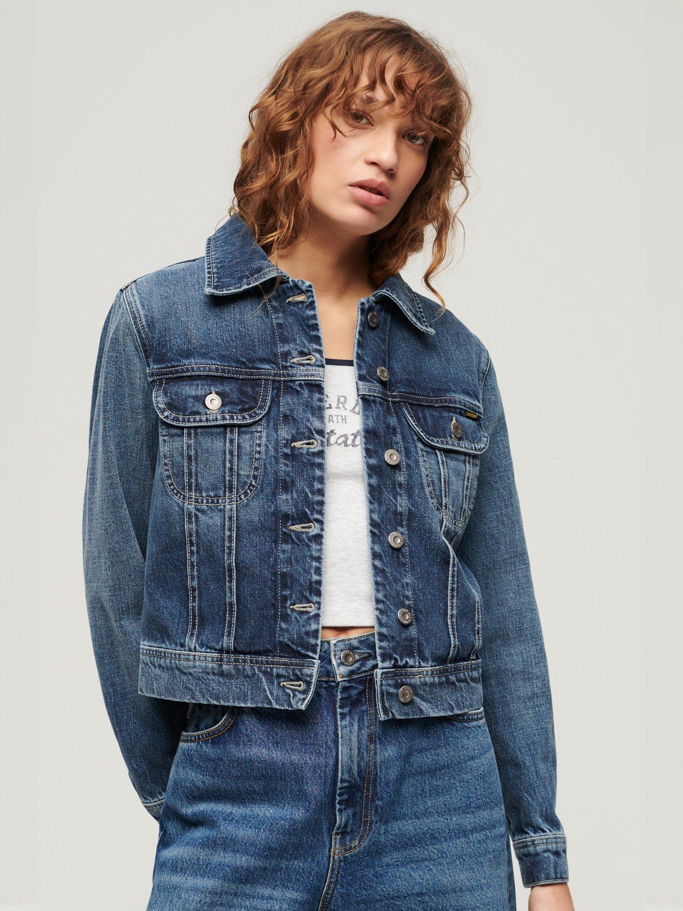 undefined Slim Denim Trucker Jacket - Blue