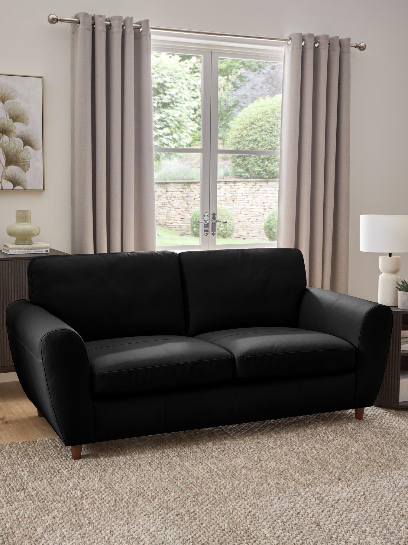 very-home-shay-3-seater-100nbspleather-standard-backnbspsofa
