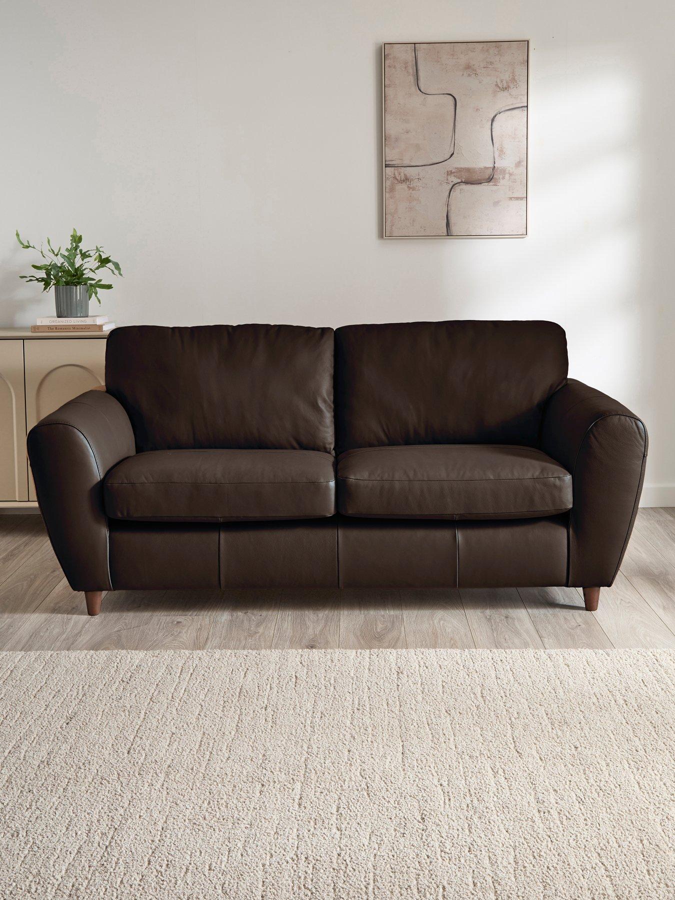The Very Collection Shay Italian Leather 3 Seater Sofa