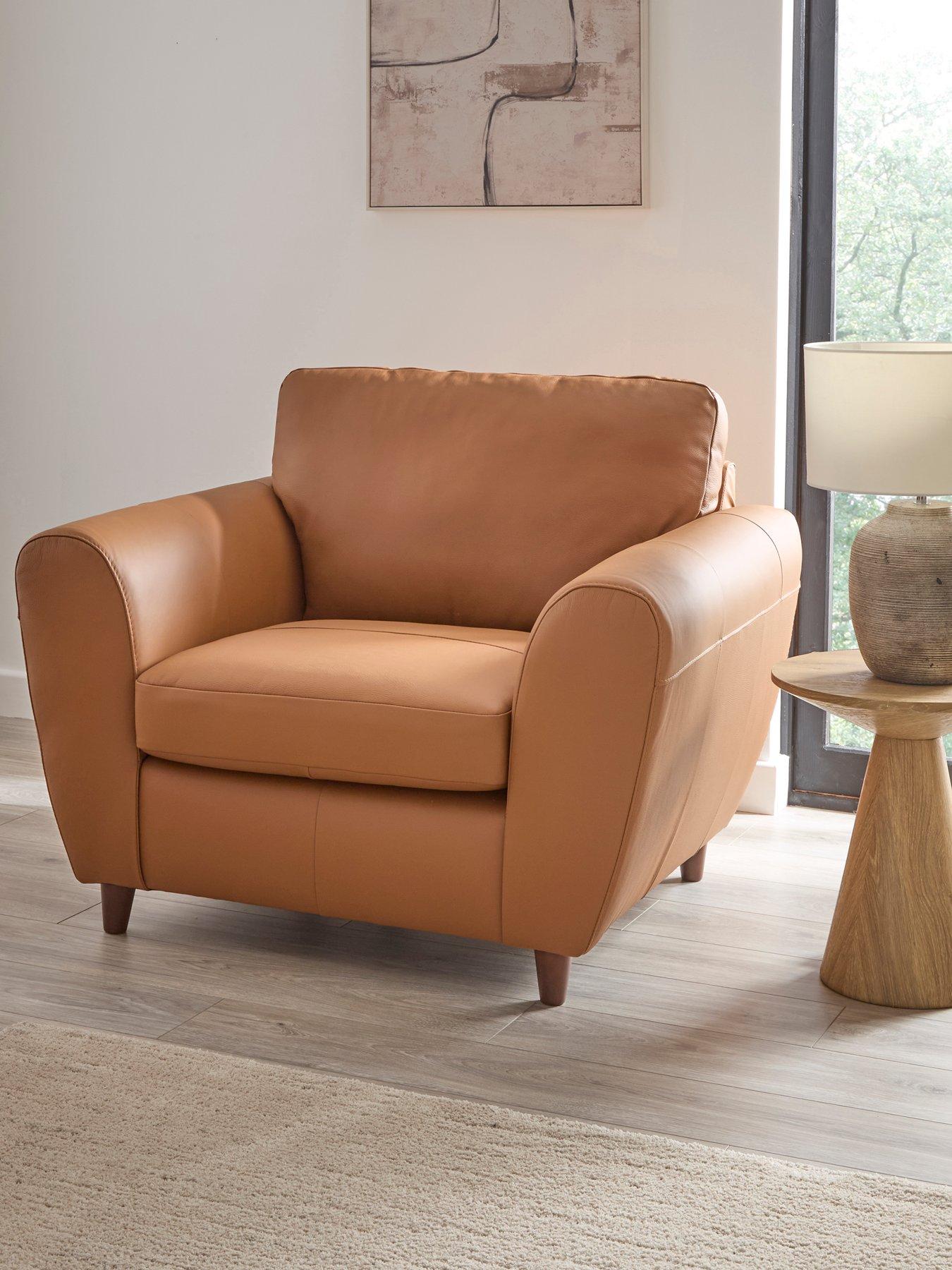 Image 1 of 7 of The Very Collection Shay Italian Leather Armchair