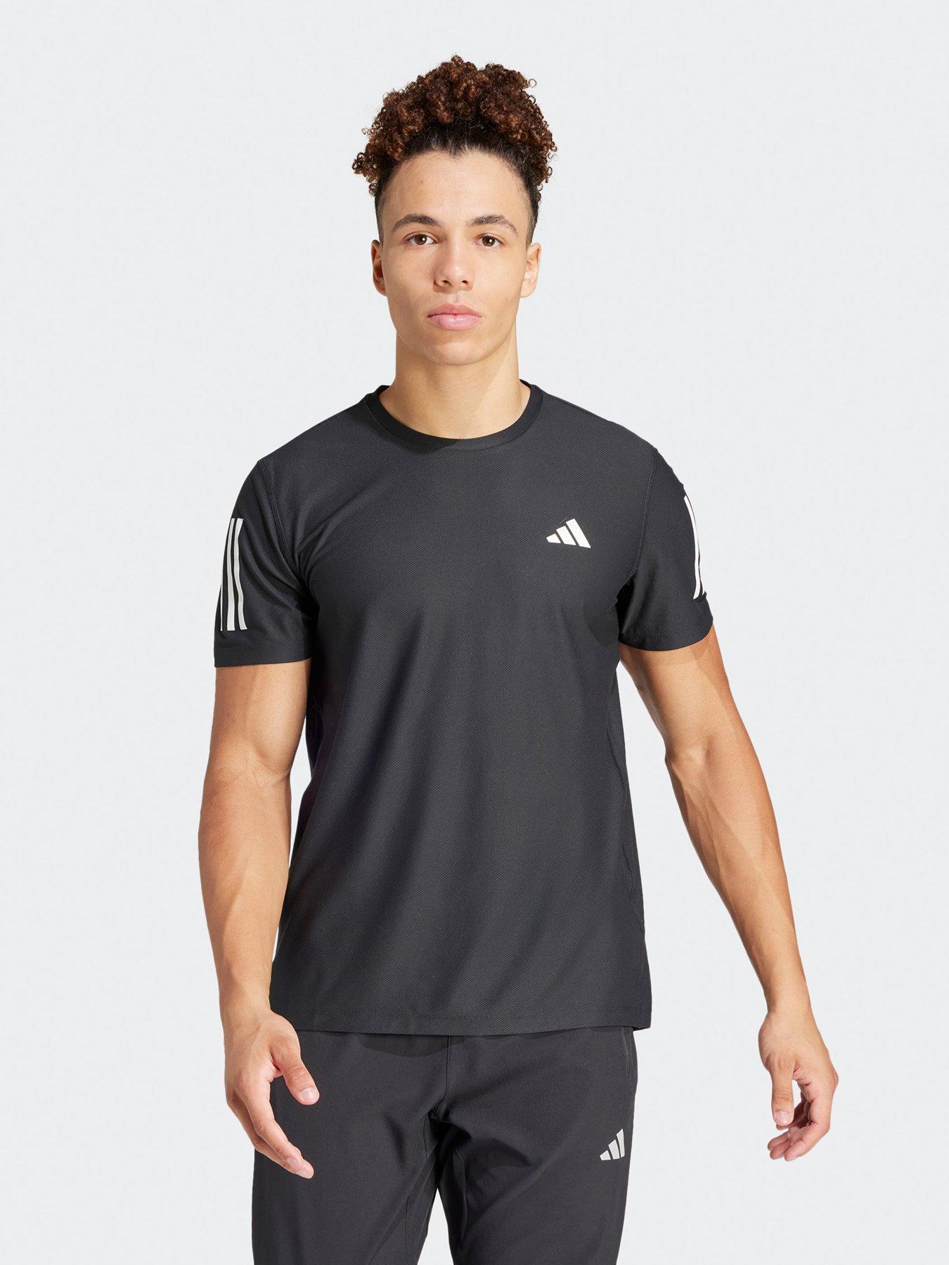  image of adidas-mens-own-the-run-tee-black