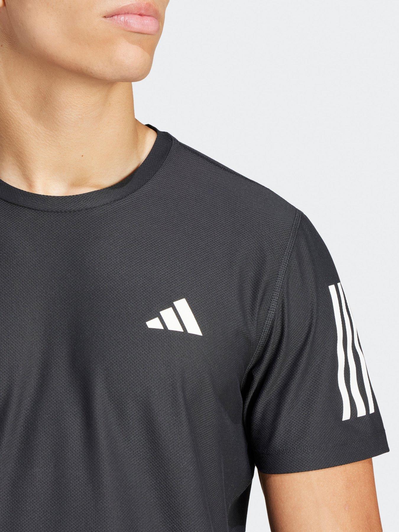  image of adidas-mens-own-the-run-tee-black