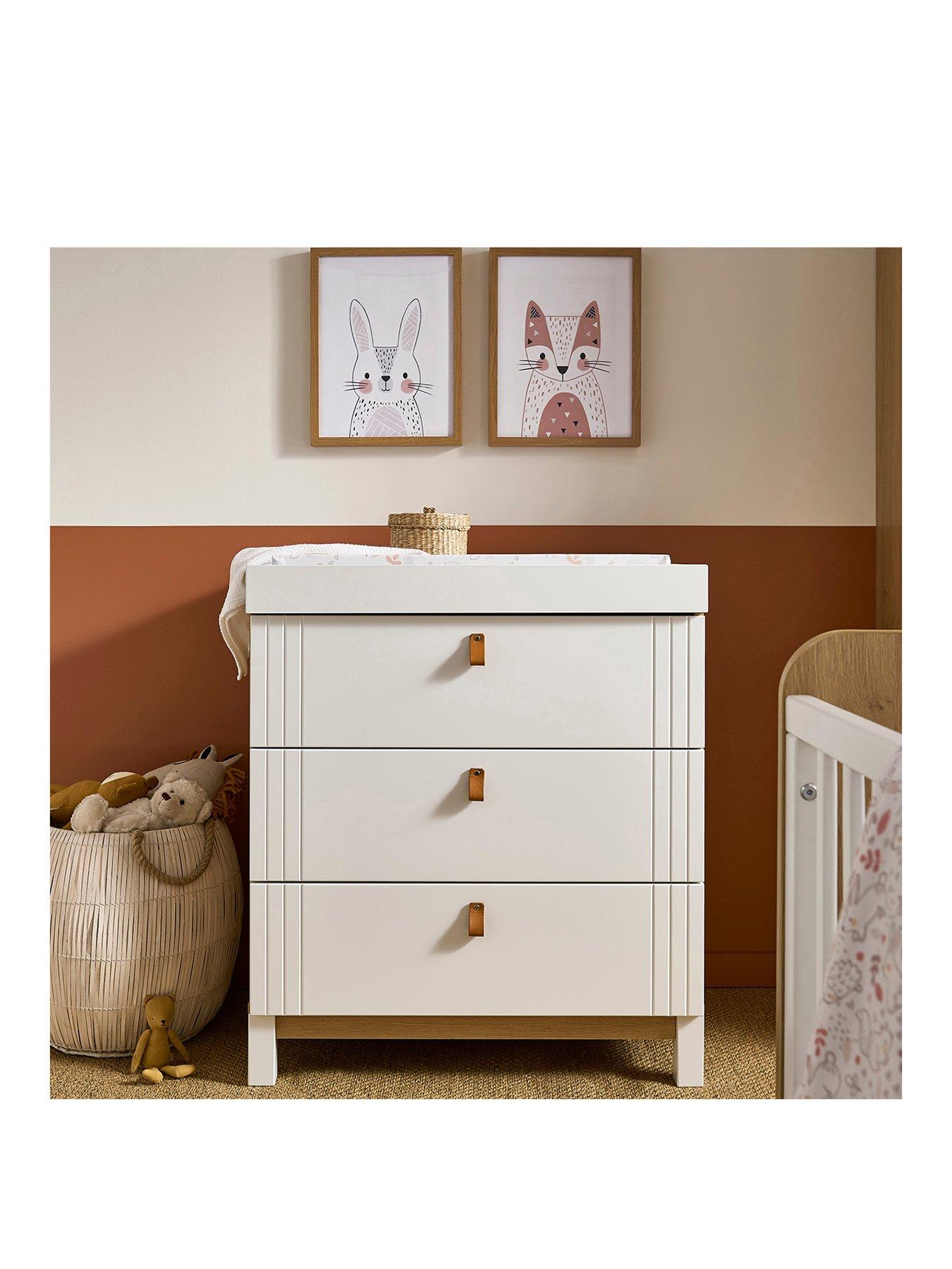 Rafi 2 Piece Nursery Furniture Set Oak and White