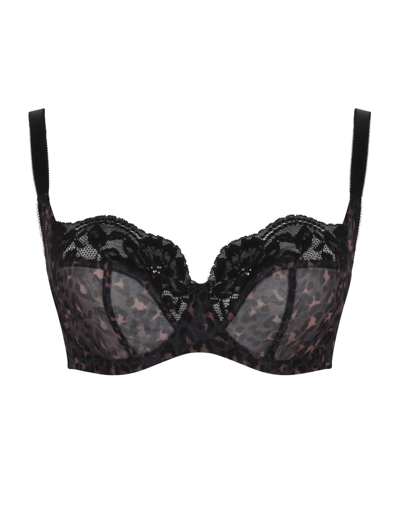  image of panache-nina-balcony-underwired-bra--nbspblack-leopard
