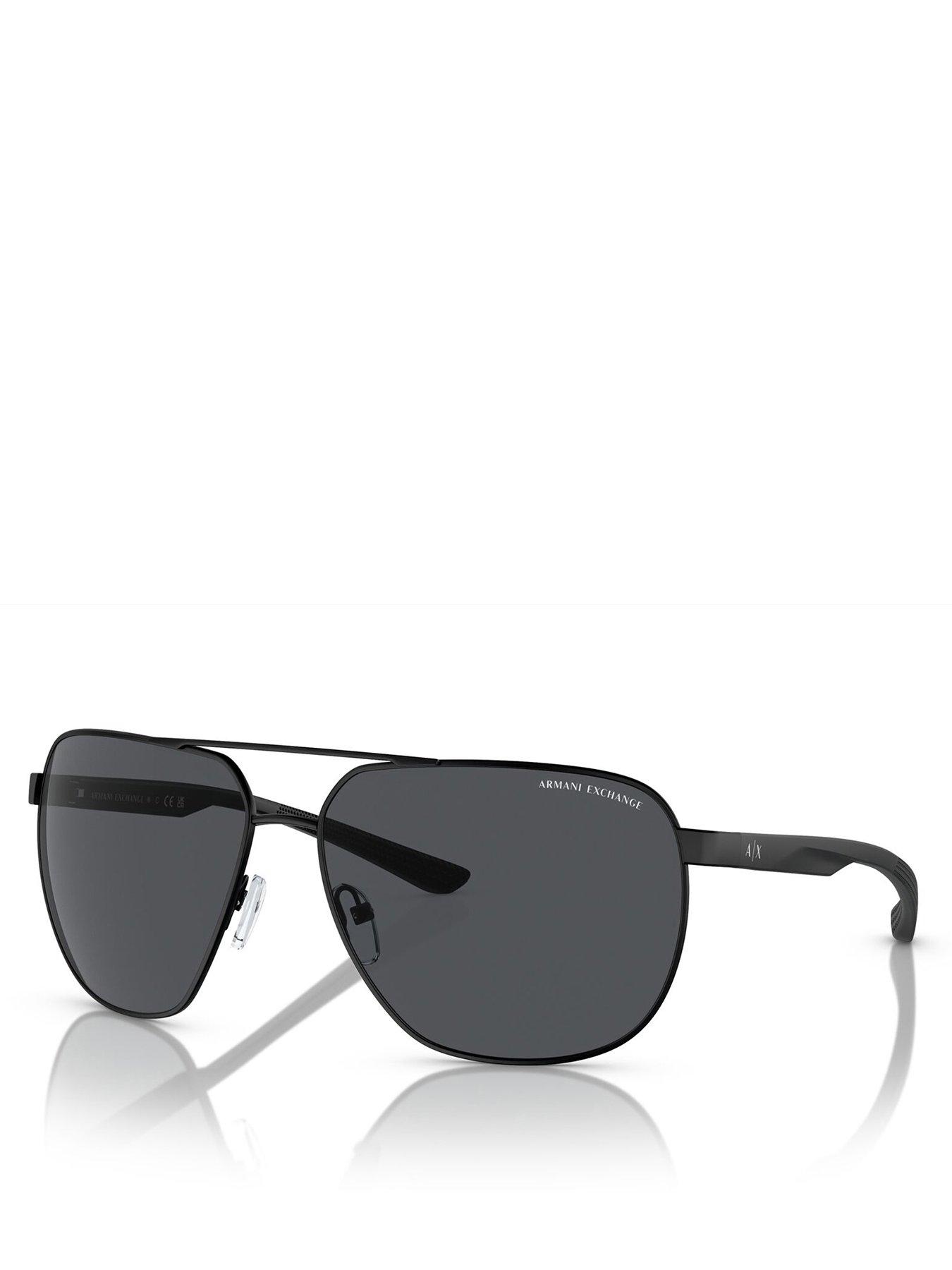 Armani Exchange 0AX2047S Aviator Sunglasses Black littlewoods