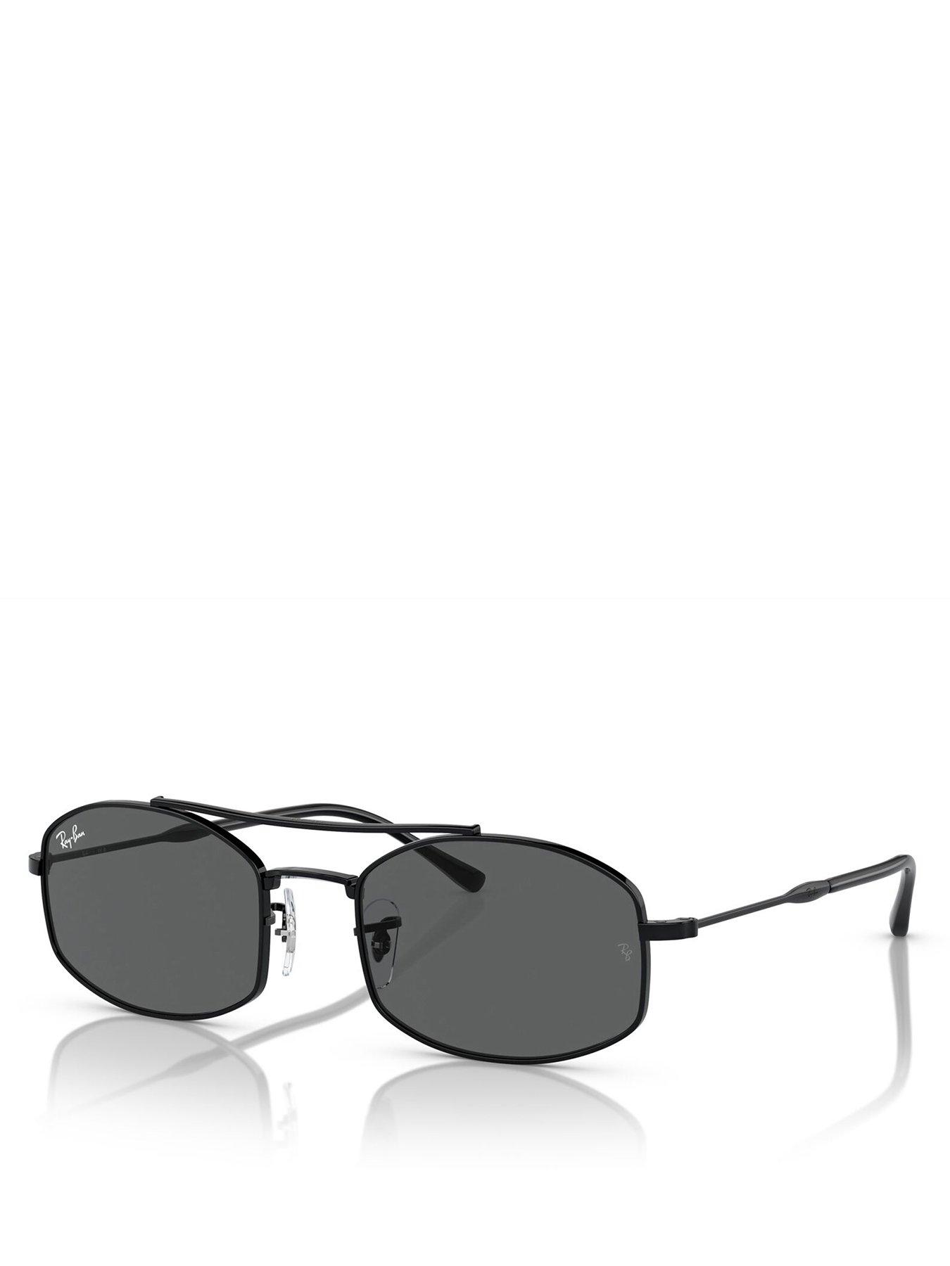 undefined 0RB3719 Oval Sunglasses - Black