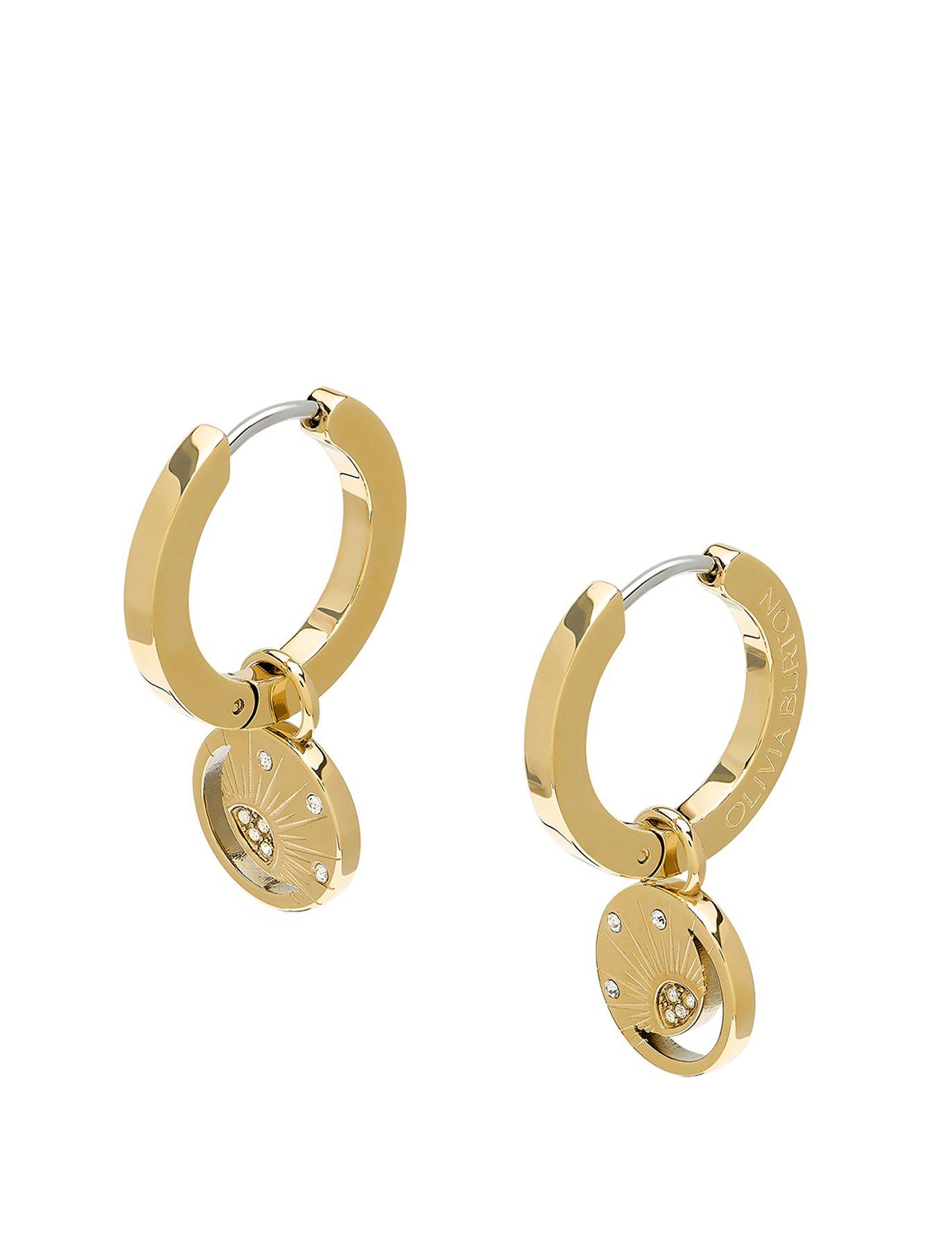 Image 1 of 7 of Olivia Burton Gold IP Sun Hoop Earrings