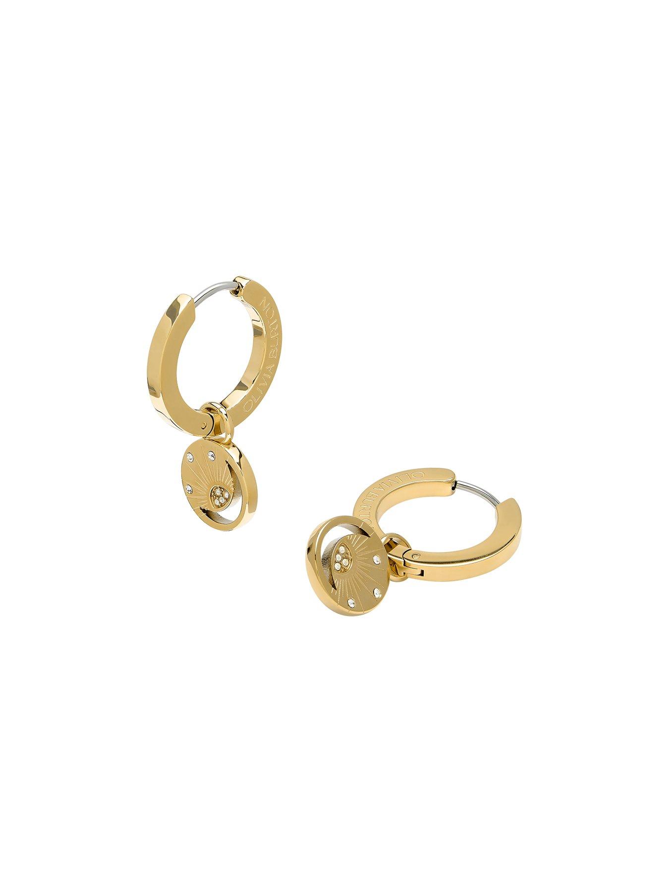 Image 3 of 7 of Olivia Burton Gold IP Sun Hoop Earrings