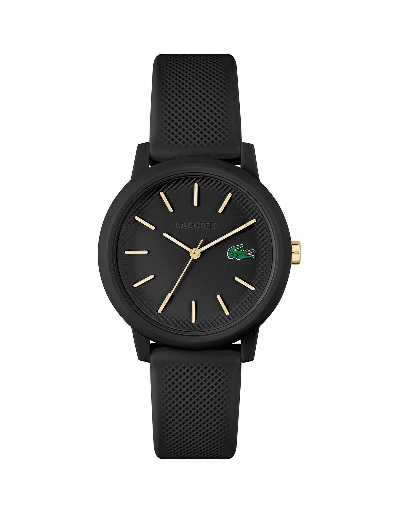lacoste-womens-36mm-1212-black-dial-watch-on-a-black-silicone-strap