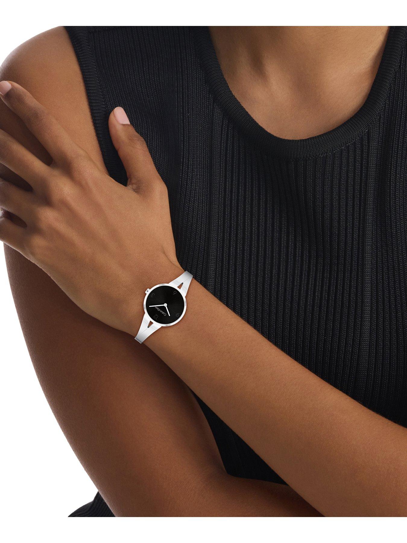 image of calvin-klein-womens-calvin-klein-stainless-steel-bangle-watch