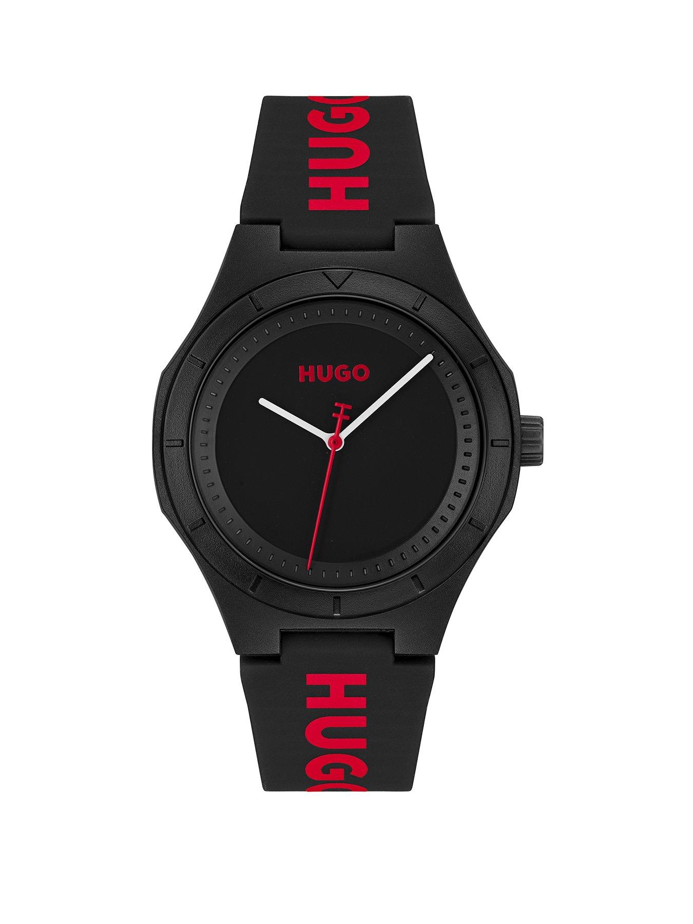 hugo-gentsnbsplitforhim-black-silicone-watch