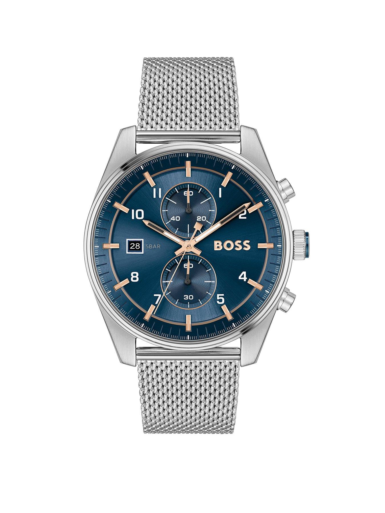boss-gents-skytraveller-chronograph-mesh-bracelet-watch
