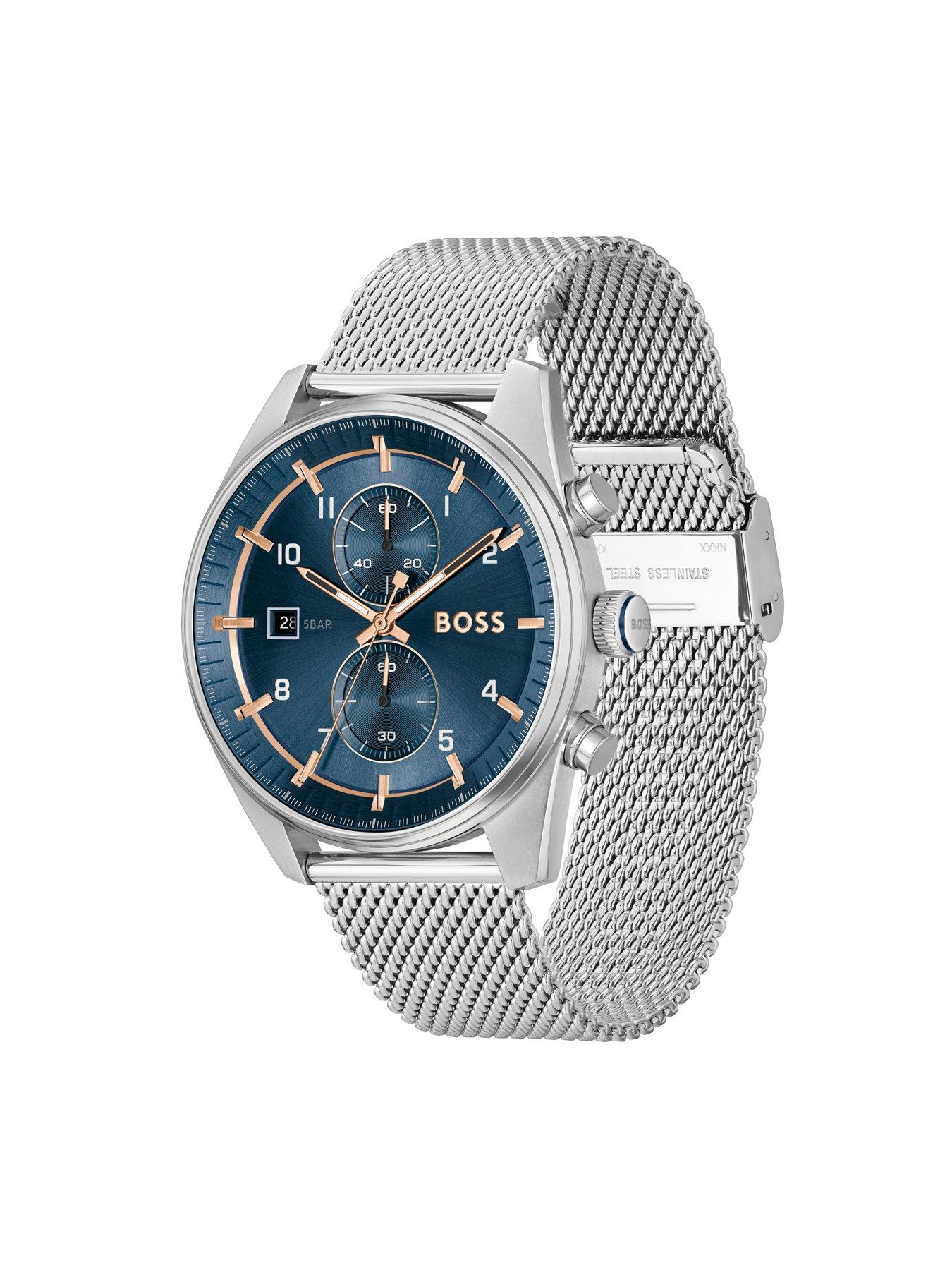  image of boss-gents-skytraveller-chronograph-mesh-bracelet-watch