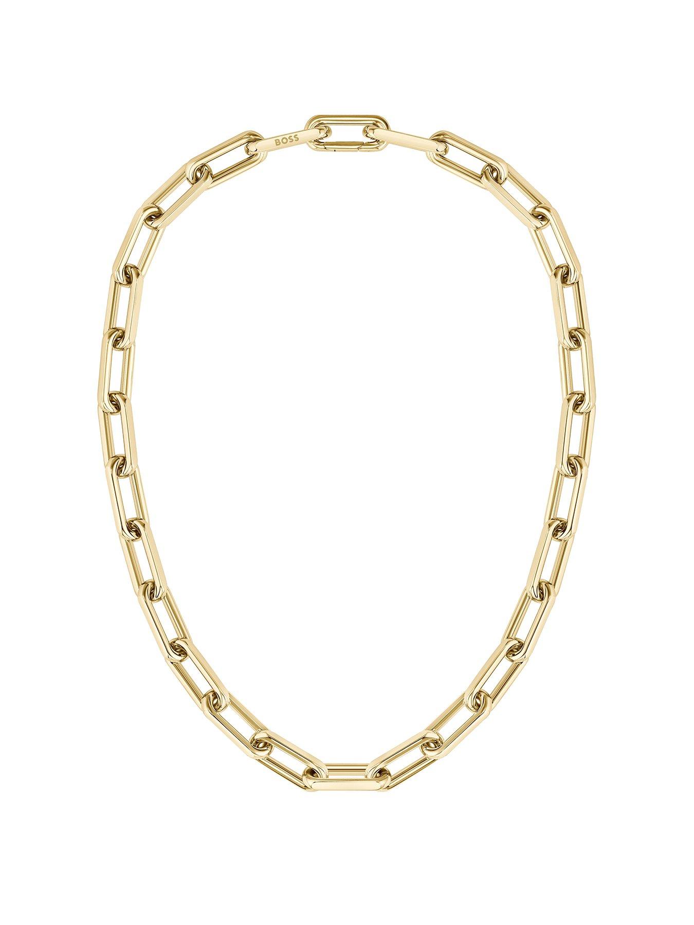  image of boss-ladies-halia-light-gold-linked-necklace
