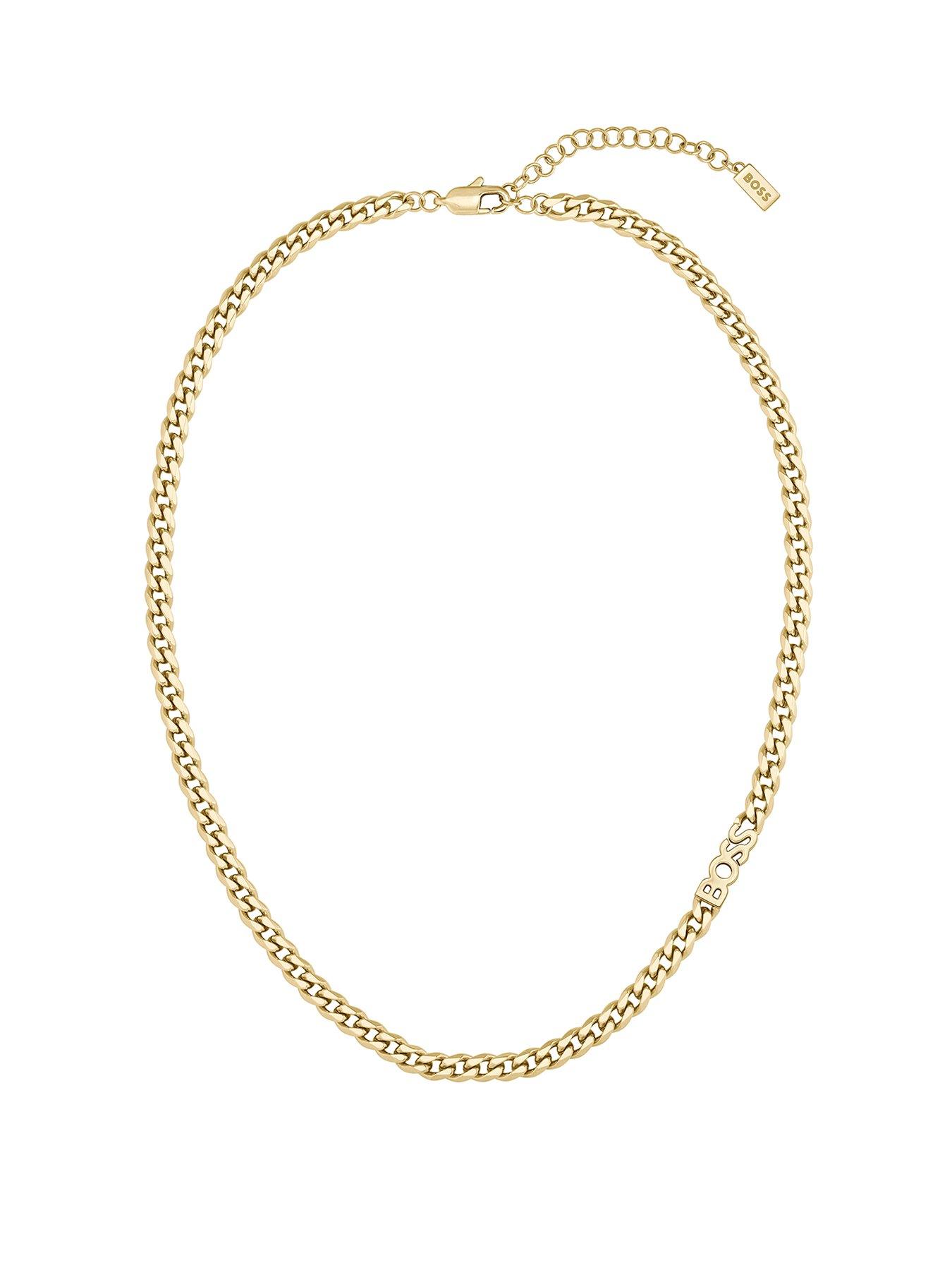  image of boss-ladies-kassy-light-gold-ip-necklace