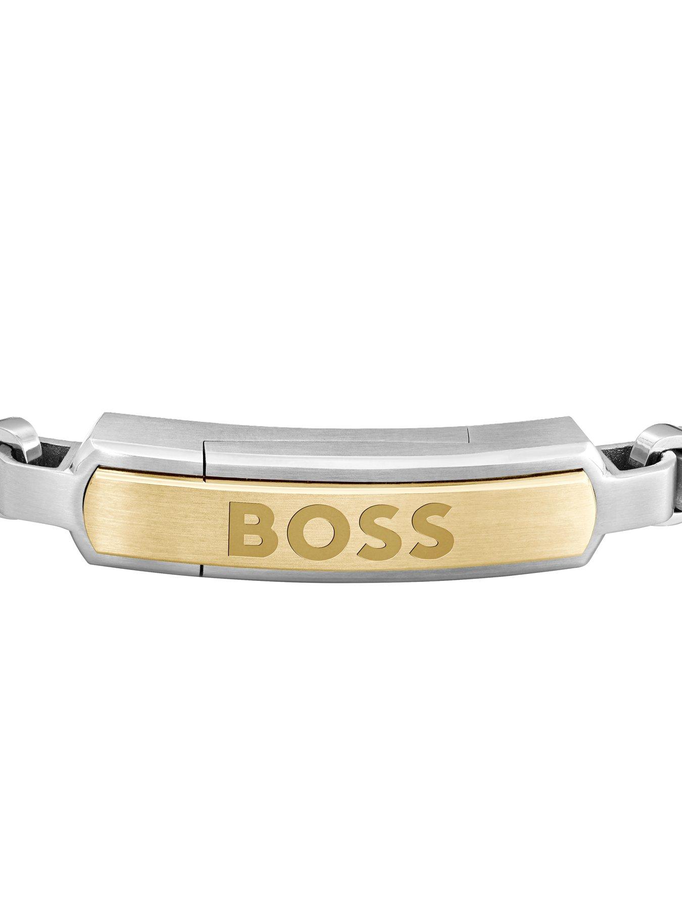  image of boss-gents-devon-box-chain-stainless-steel-bracelet