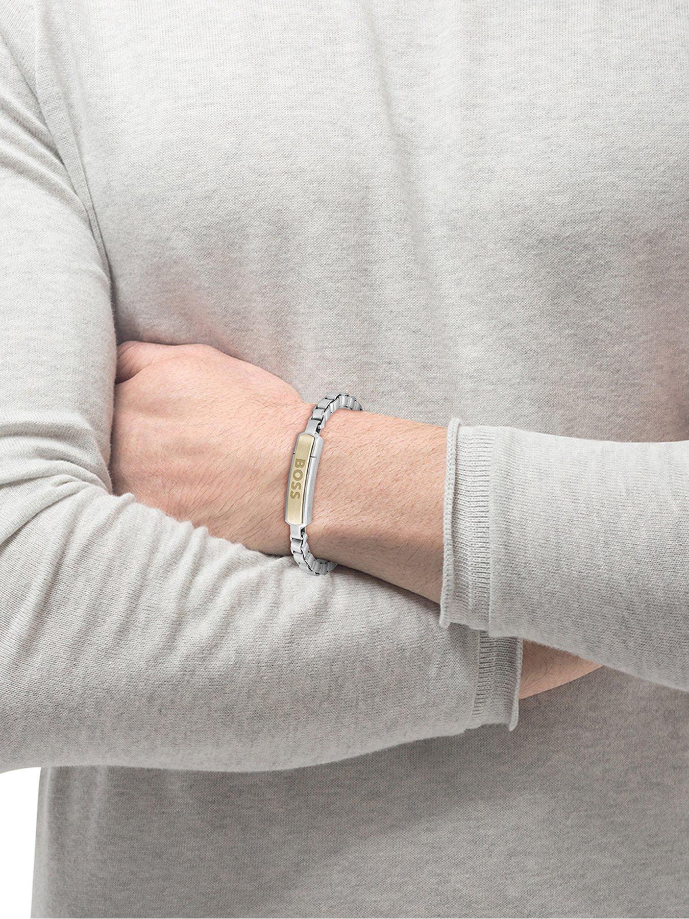  image of boss-gents-devon-box-chain-stainless-steel-bracelet