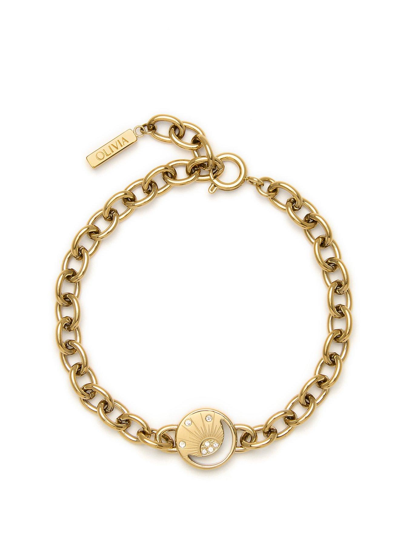 Olivia Burton Gold IP Sun and Moon Disc Link Bracelet