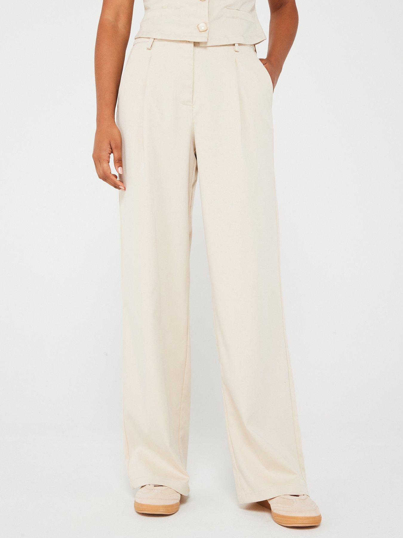 undefined Straight Leg Trouser - Cream