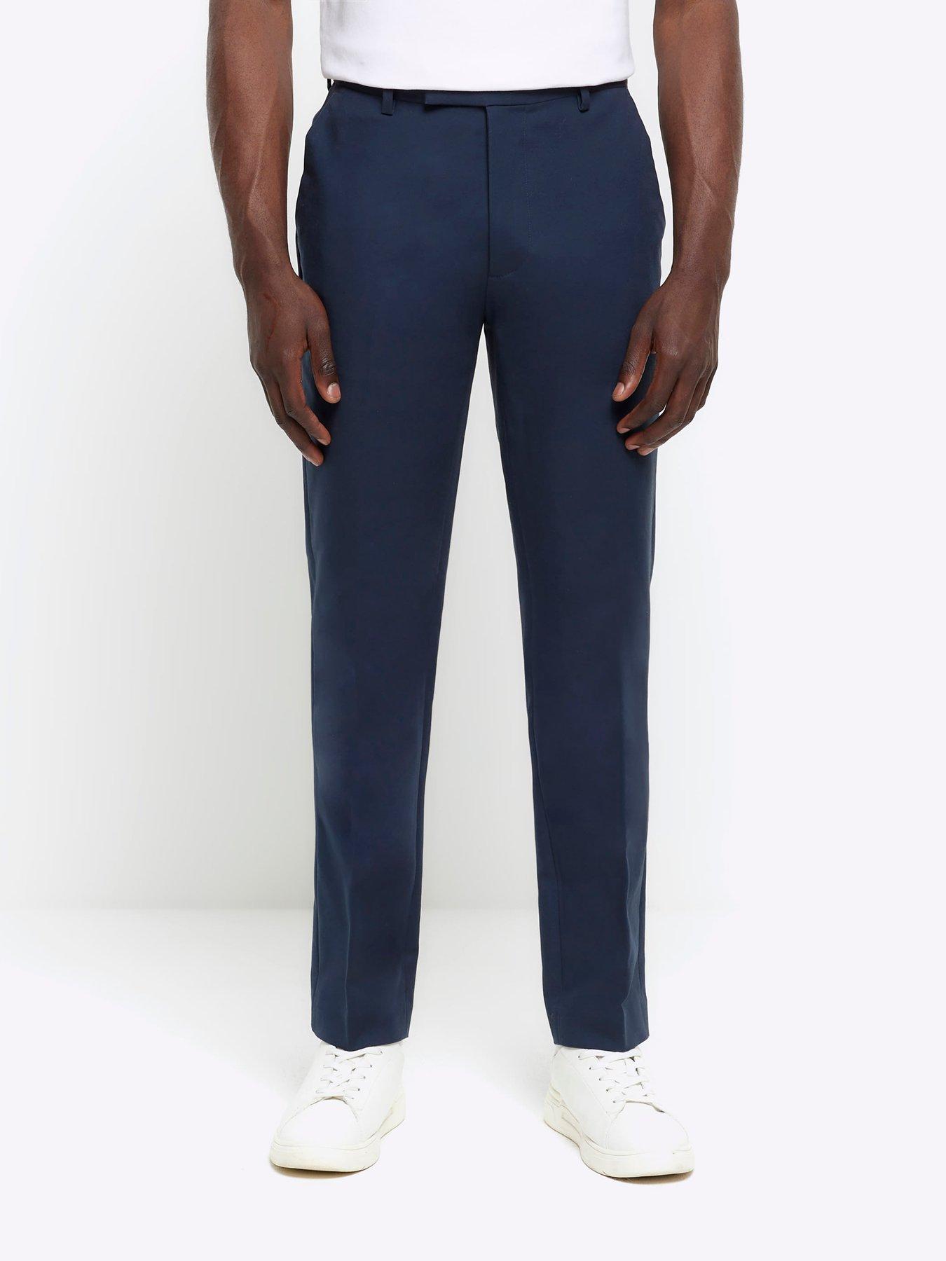 river-island-slim-chino-trousers-navy