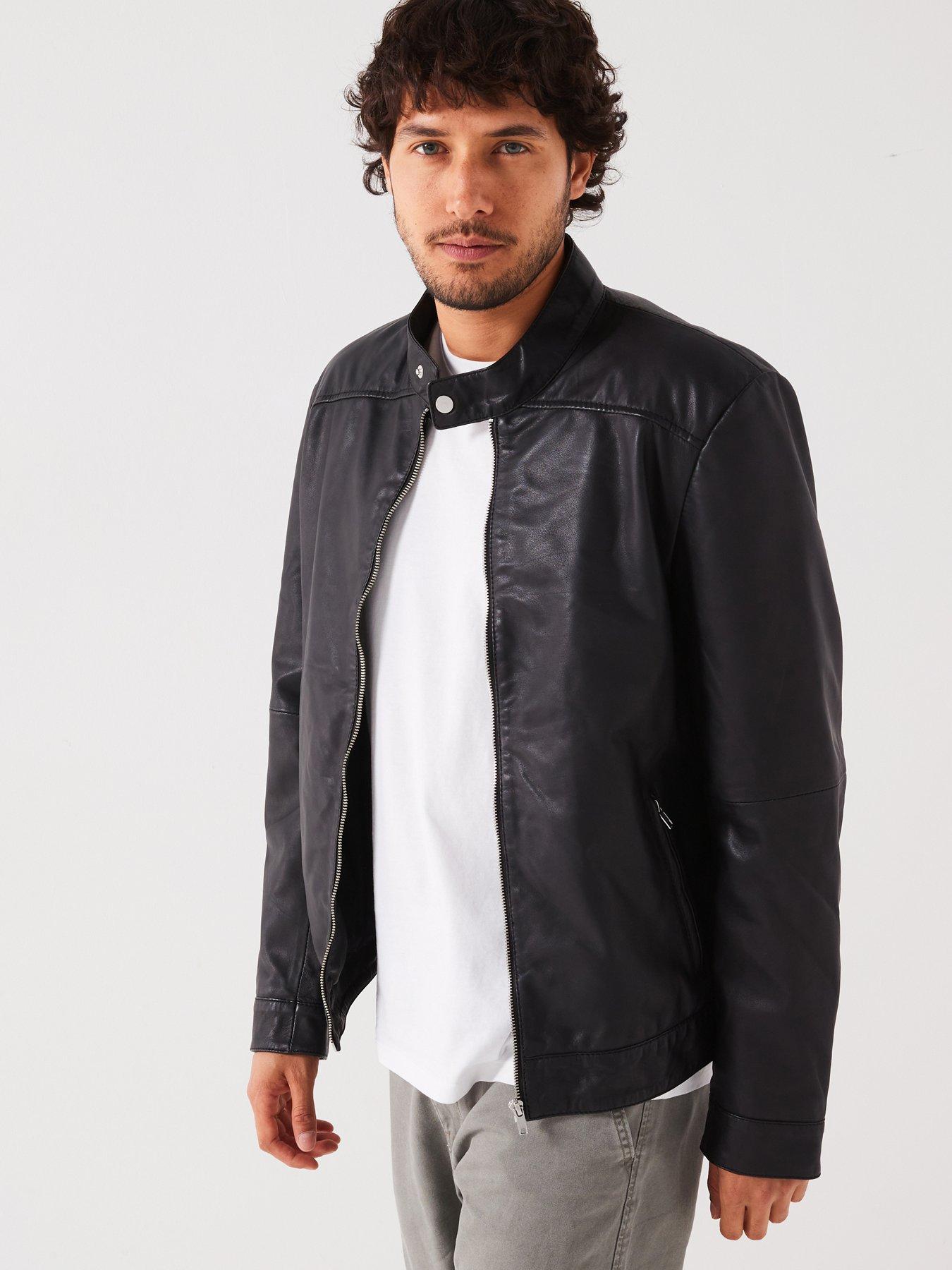 front image of very-man-leather-racer-jacket-black