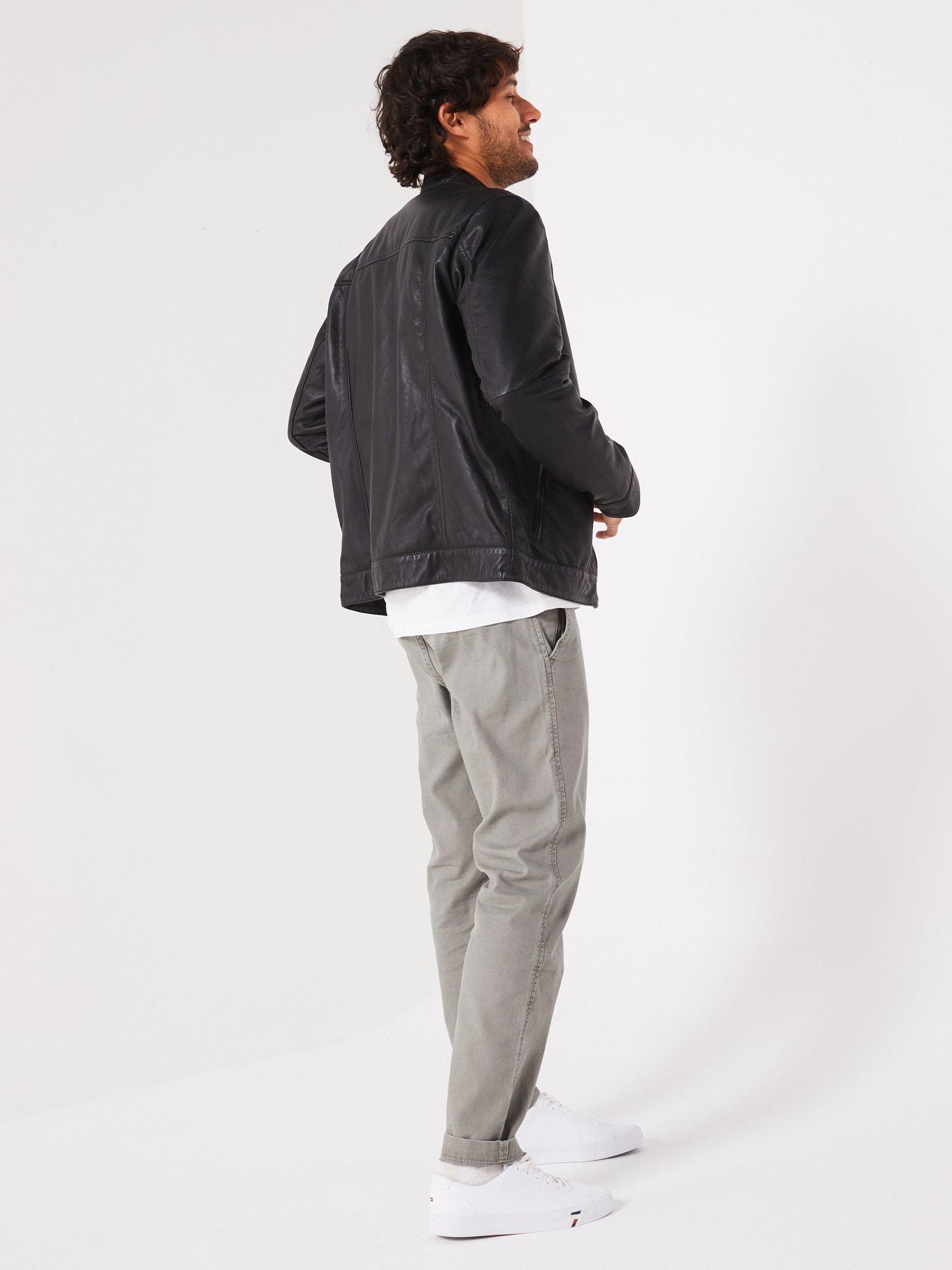  image of very-man-leather-racer-jacket-black