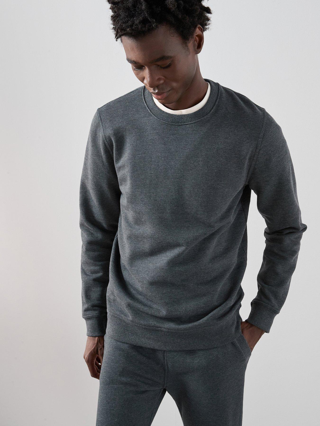 The Very Collection Cotton Blend Crew Neck Sweatshirt - Charcoal