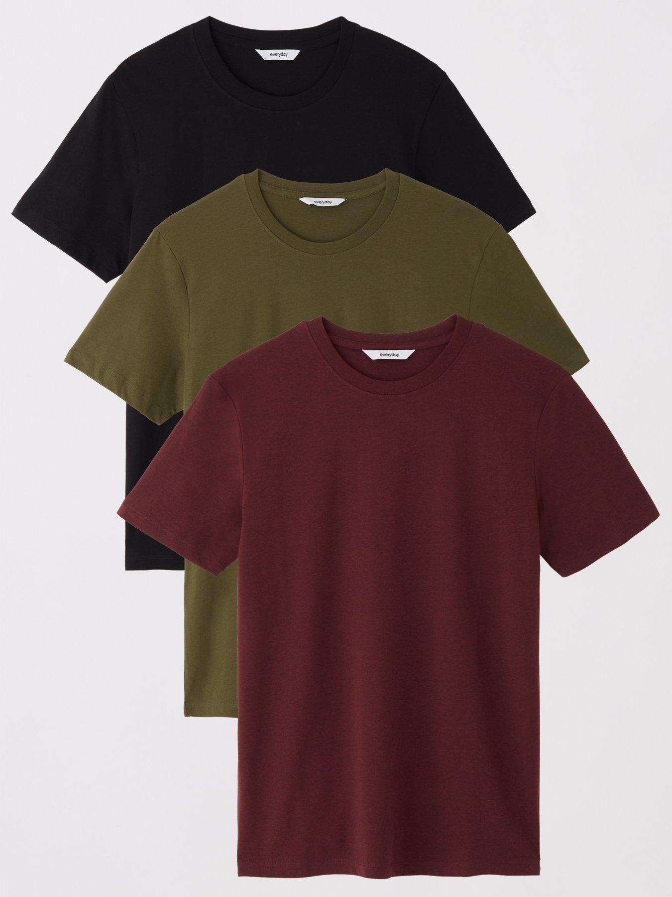 very-man-3-pack-crew-neck-t-shirt-khakiburgundyblack