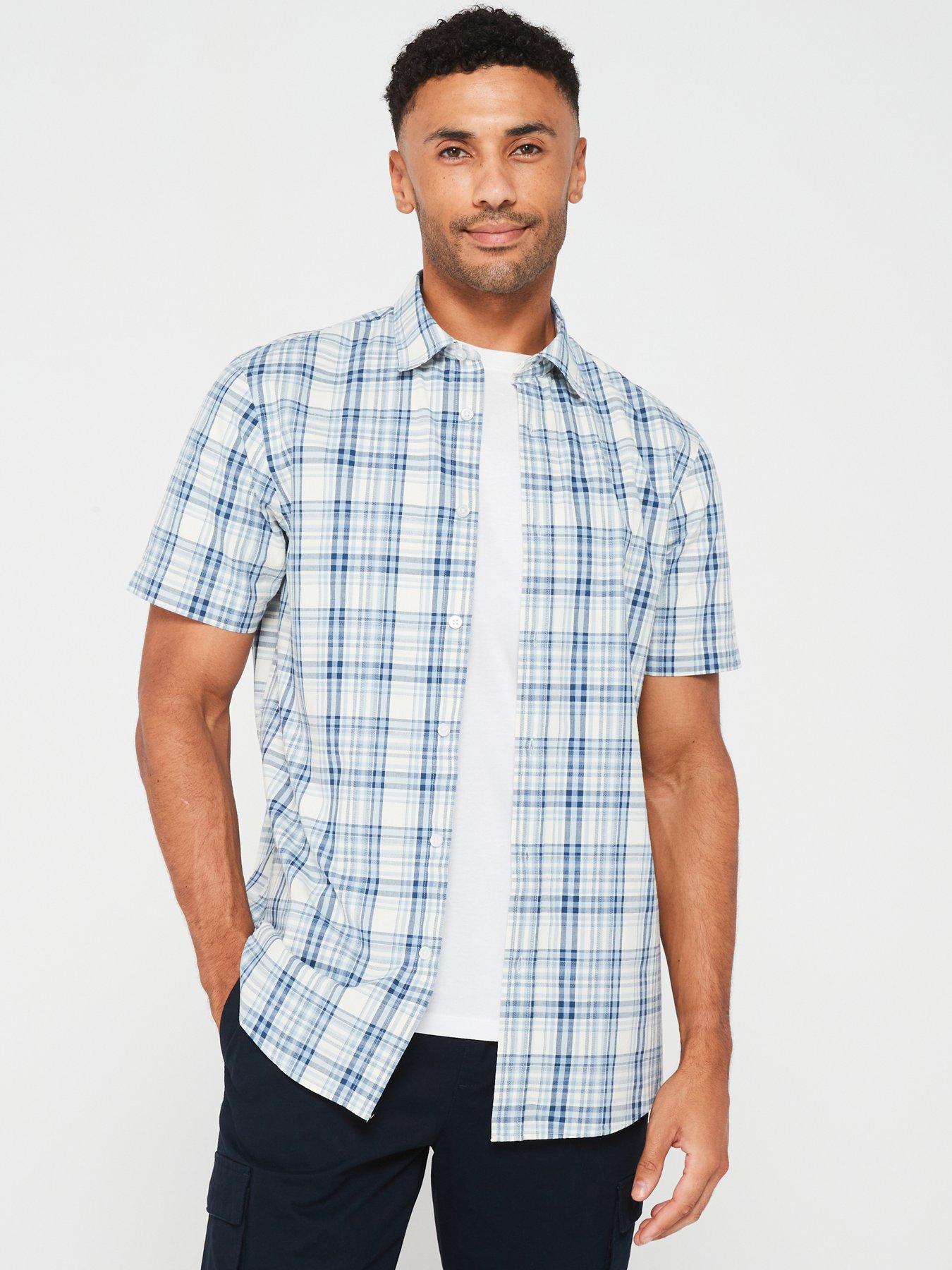 undefined Short Sleeve Check Shirt - Blue