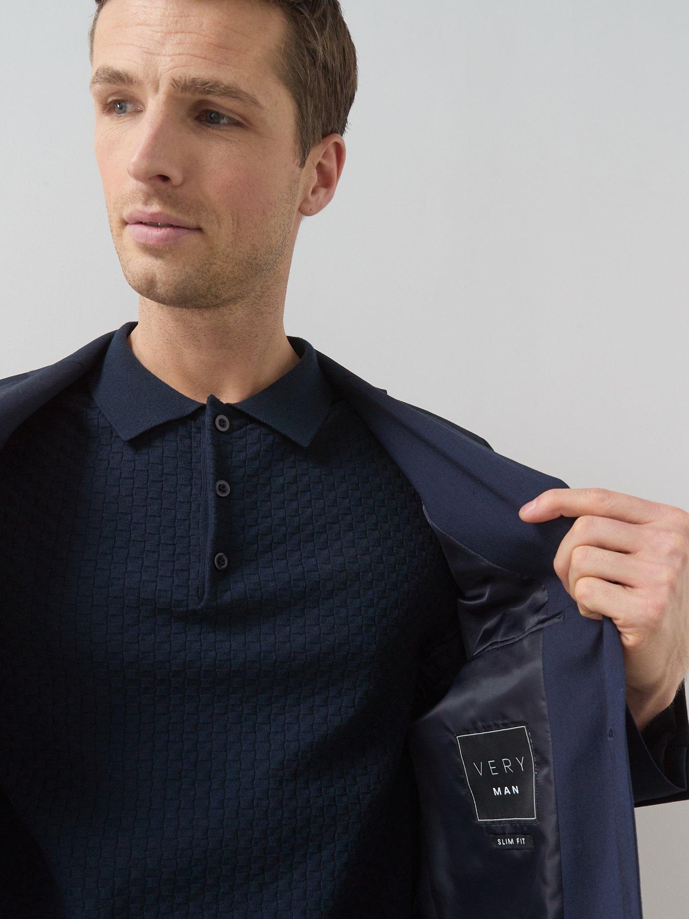 Image 4 of 6 of The Very Collection Slim Suit Jacket - Navy