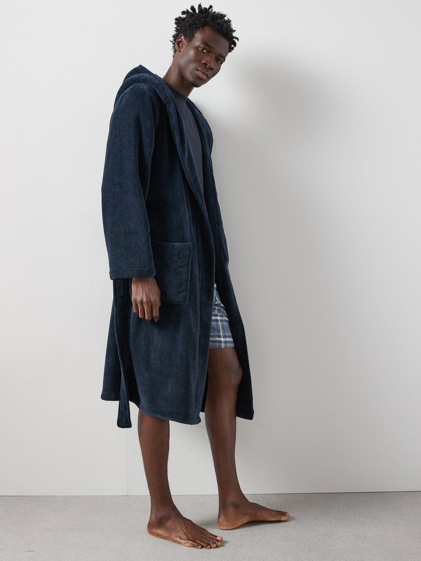Very Man Supersoft Hooded Dressing Gown - Navy