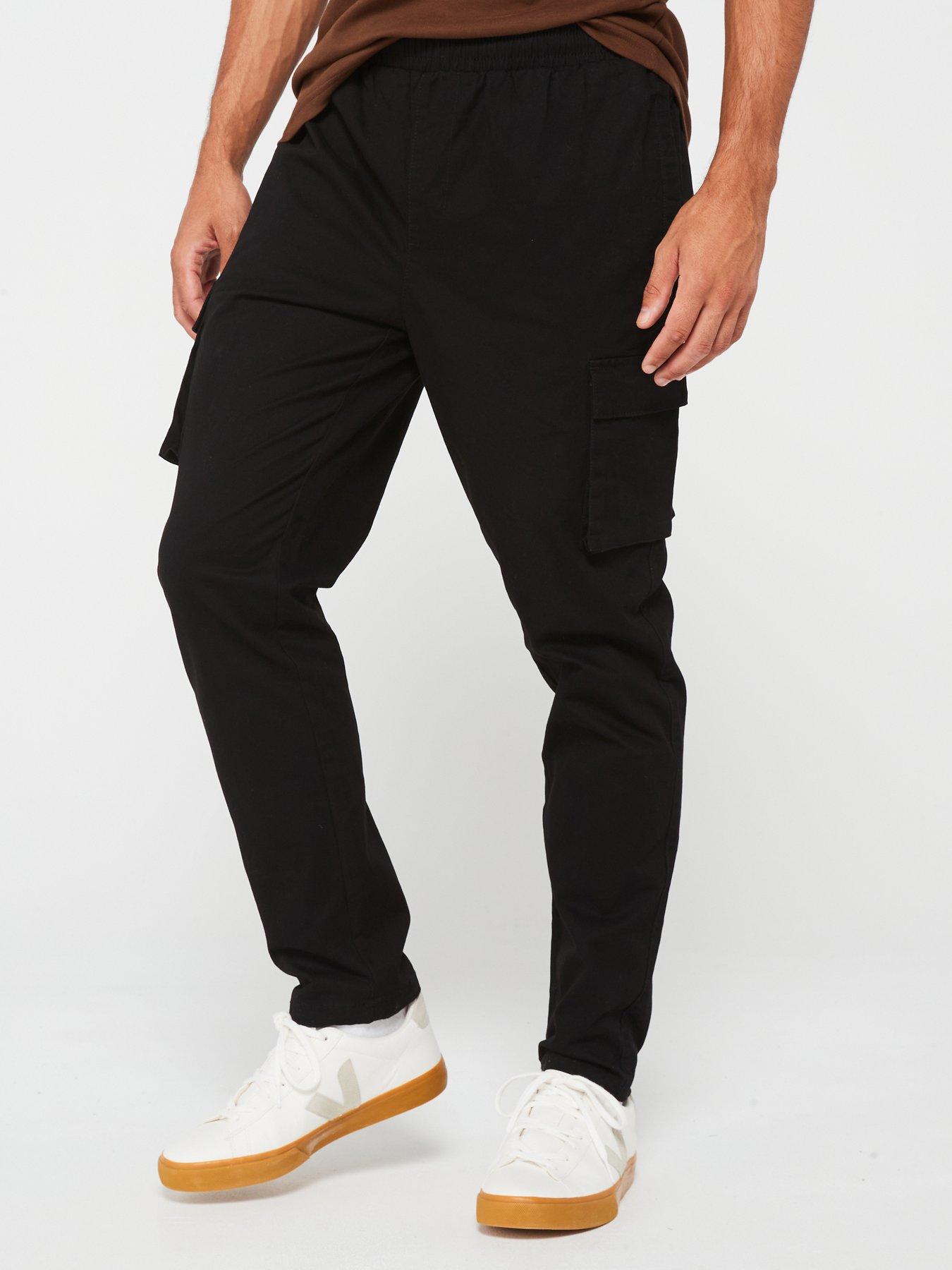  image of very-man-slim-cargo-trouser-black