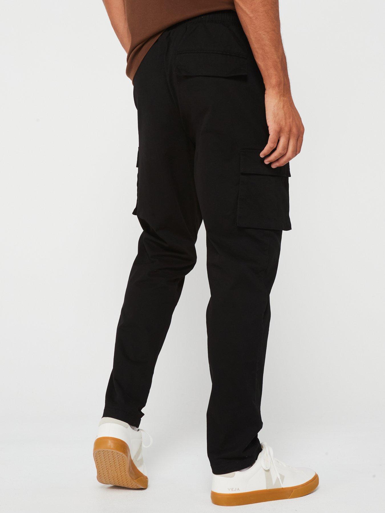  image of very-man-slim-cargo-trouser-black
