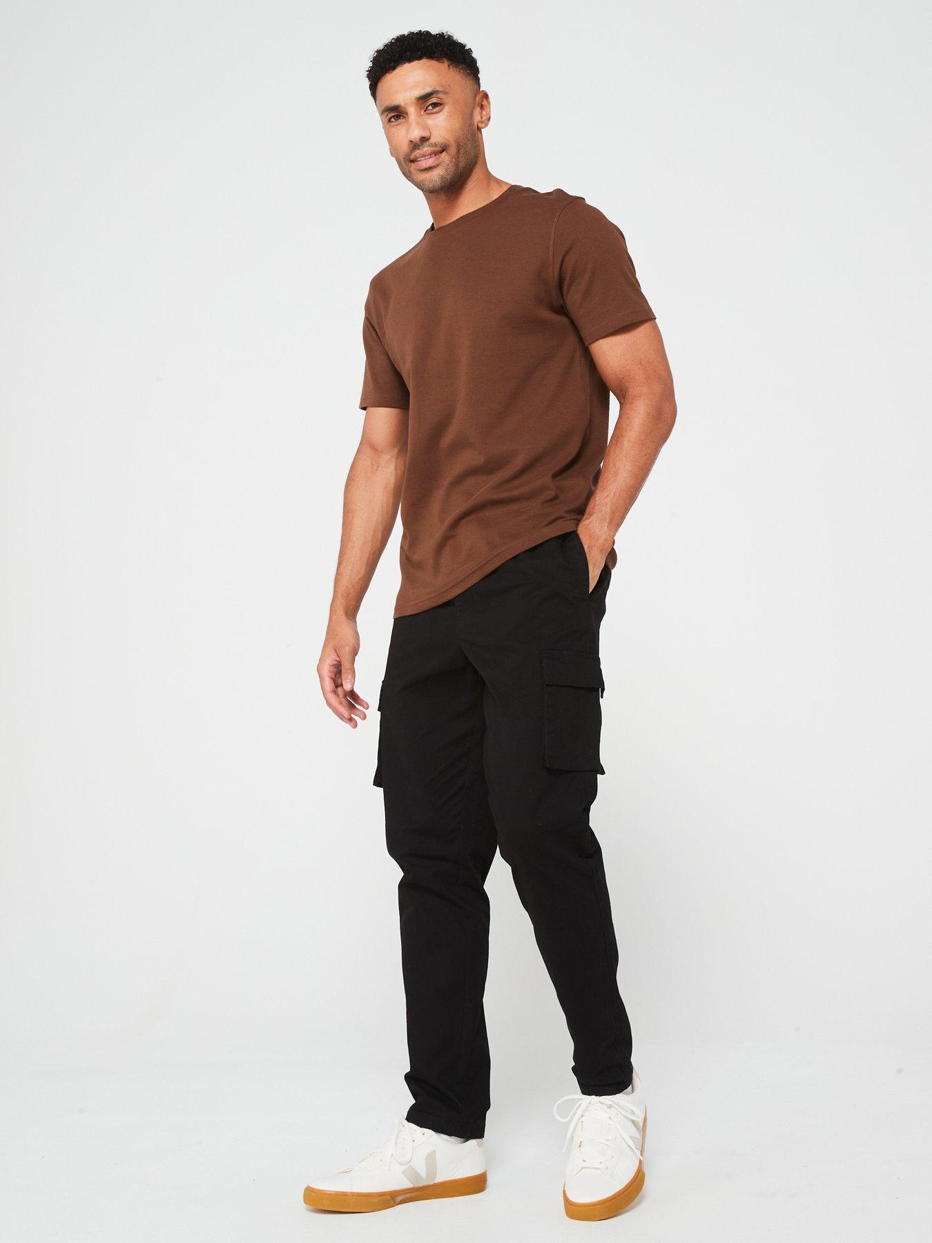  image of very-man-slim-cargo-trouser-black